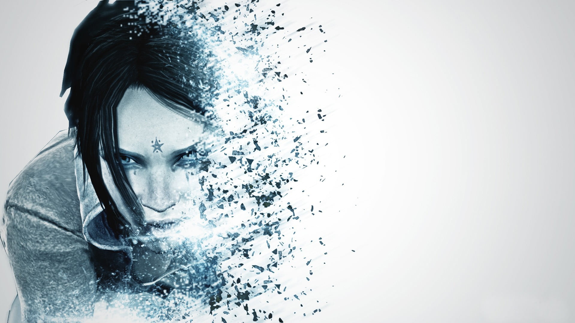 adult, hairstyle, hair, top, water, splashing, one person, studio shot, close-up, DmC: Devil May Cry, human face, Kat, indoors, headshot, front view, motion, HD Wallpaper