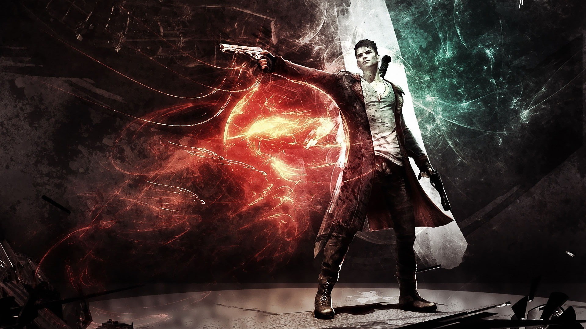 Dante, DmC: Devil May Cry, 1080P, pistol, video games, HD Wallpaper
