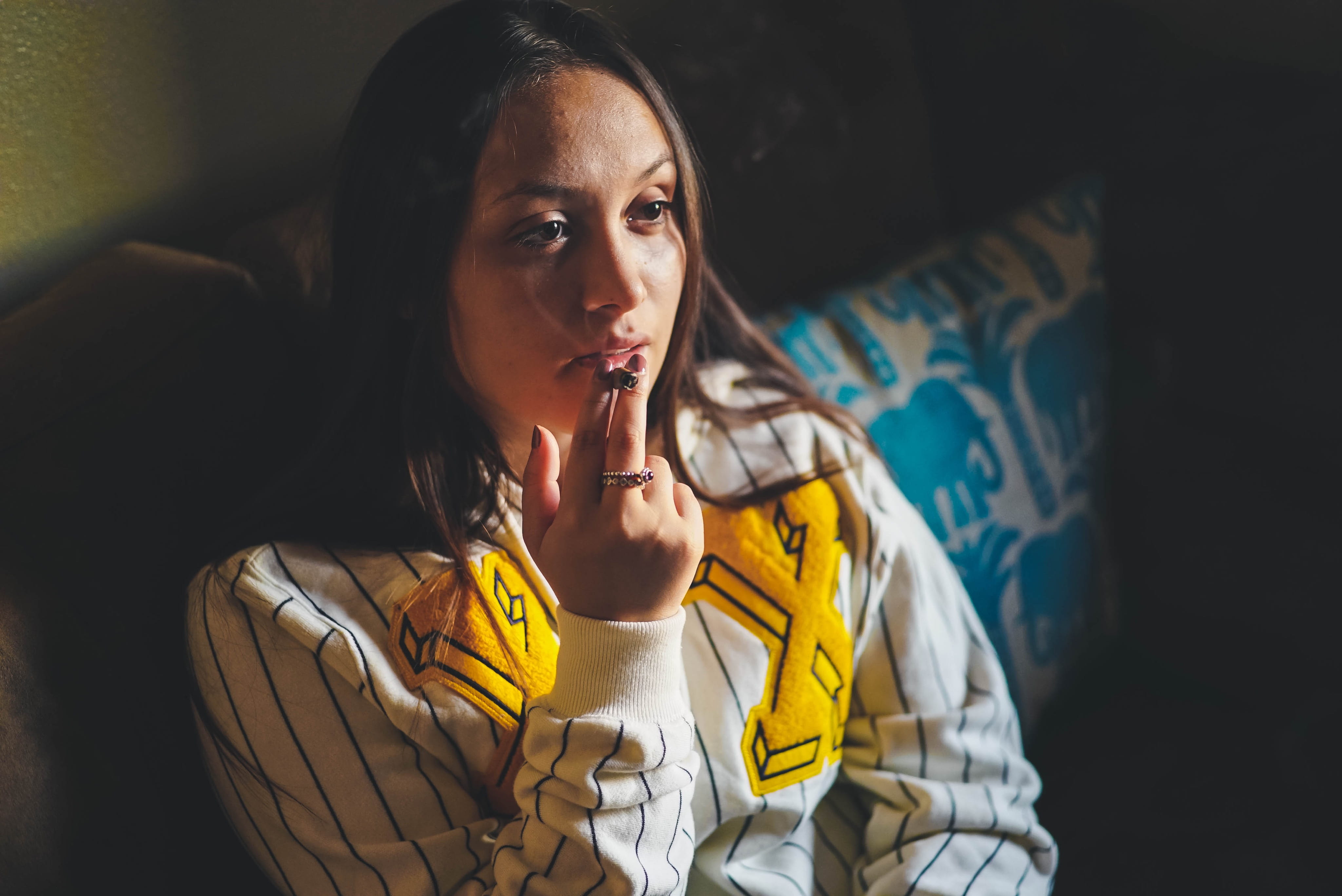 waist up, dark, looking at camera, looking, front view, streetwear, indoors, beautiful woman, fashion, girls, eyes, 10deep, lifestyles, young women, contemplation, HD Wallpaper