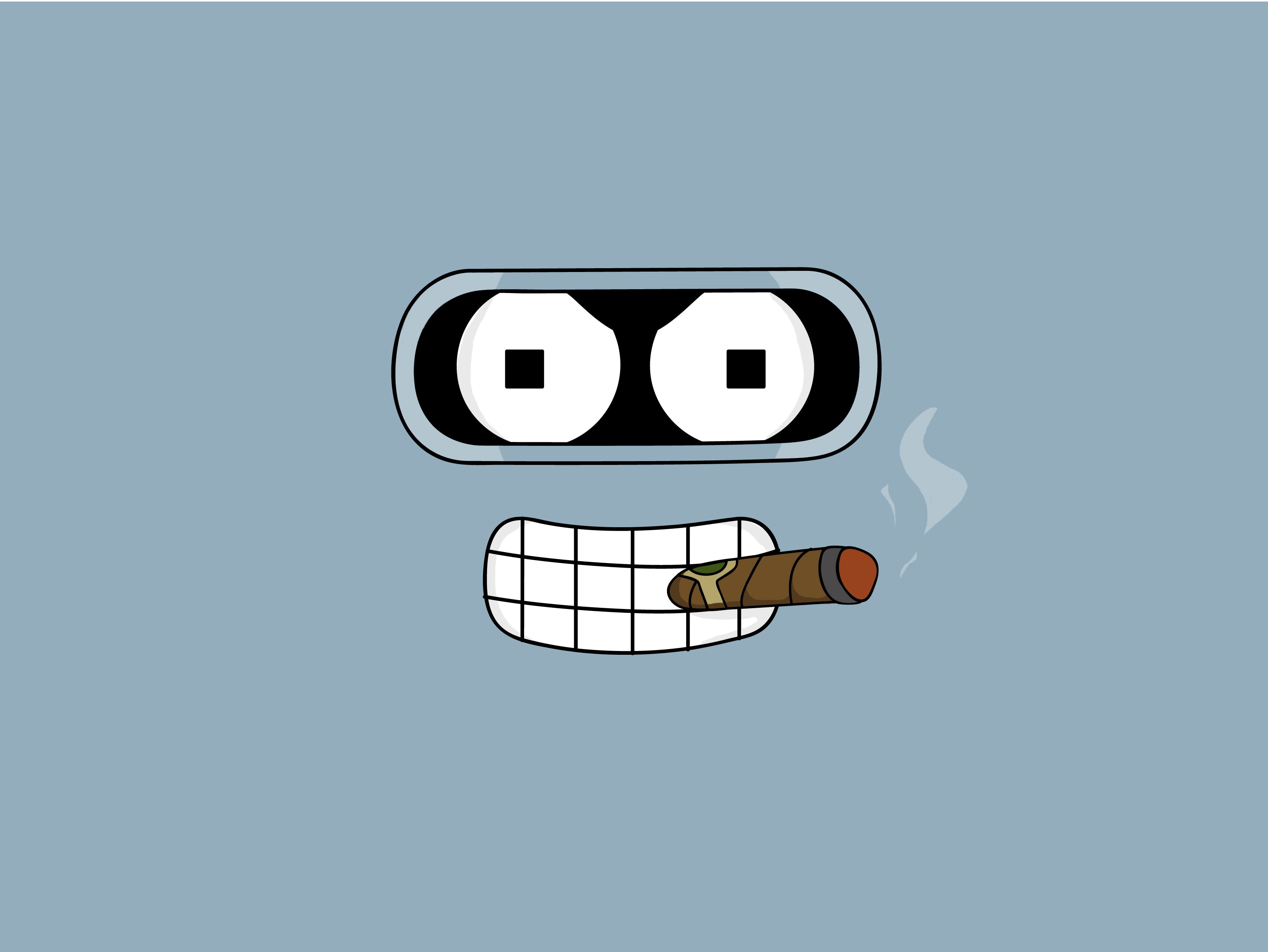 x, hd, art, minimalistic, bender, 2K, Futurama, toon, HD Wallpaper