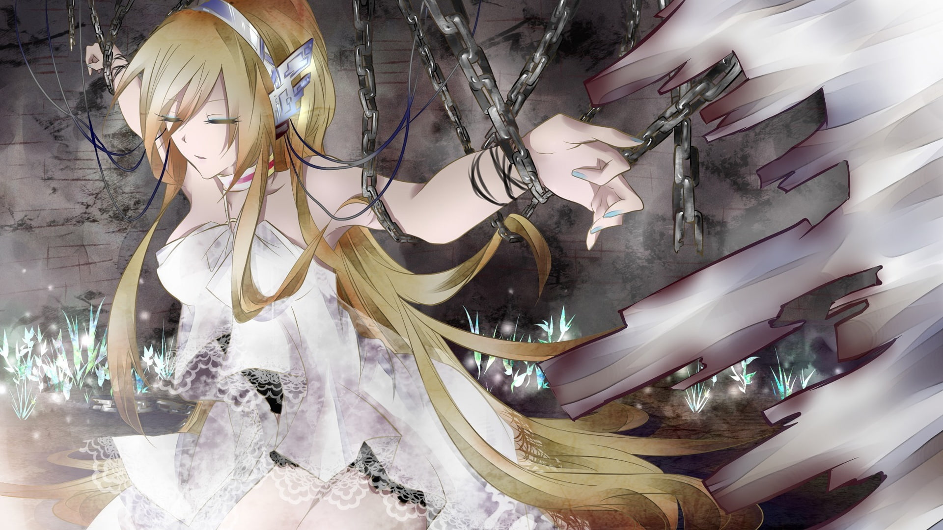 Locked, Girl, 1080P, illustration, character, Chains, Anime, HD Wallpaper