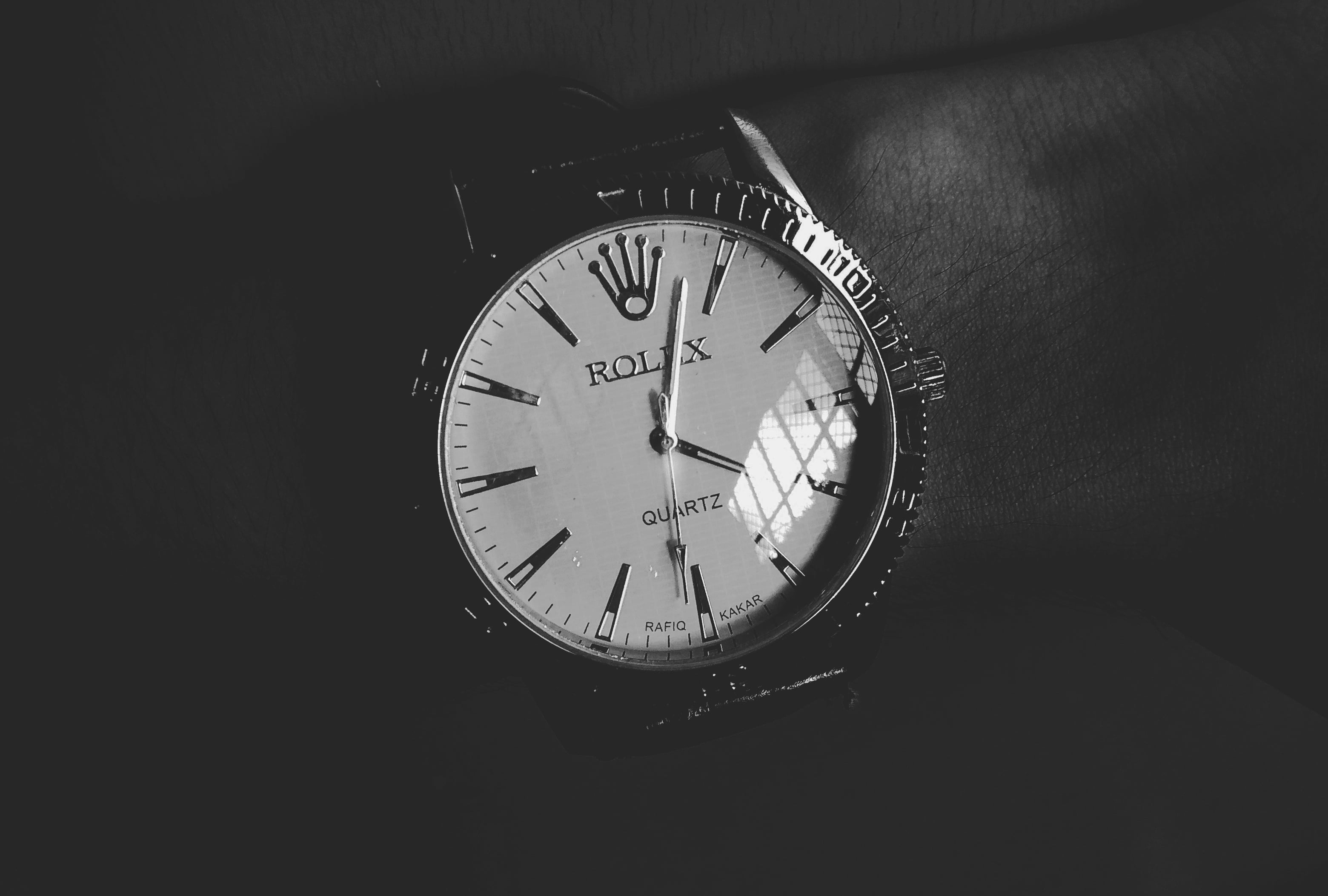 black, white, yellow, wristwatch, 2K, watch, Rolex, HD Wallpaper