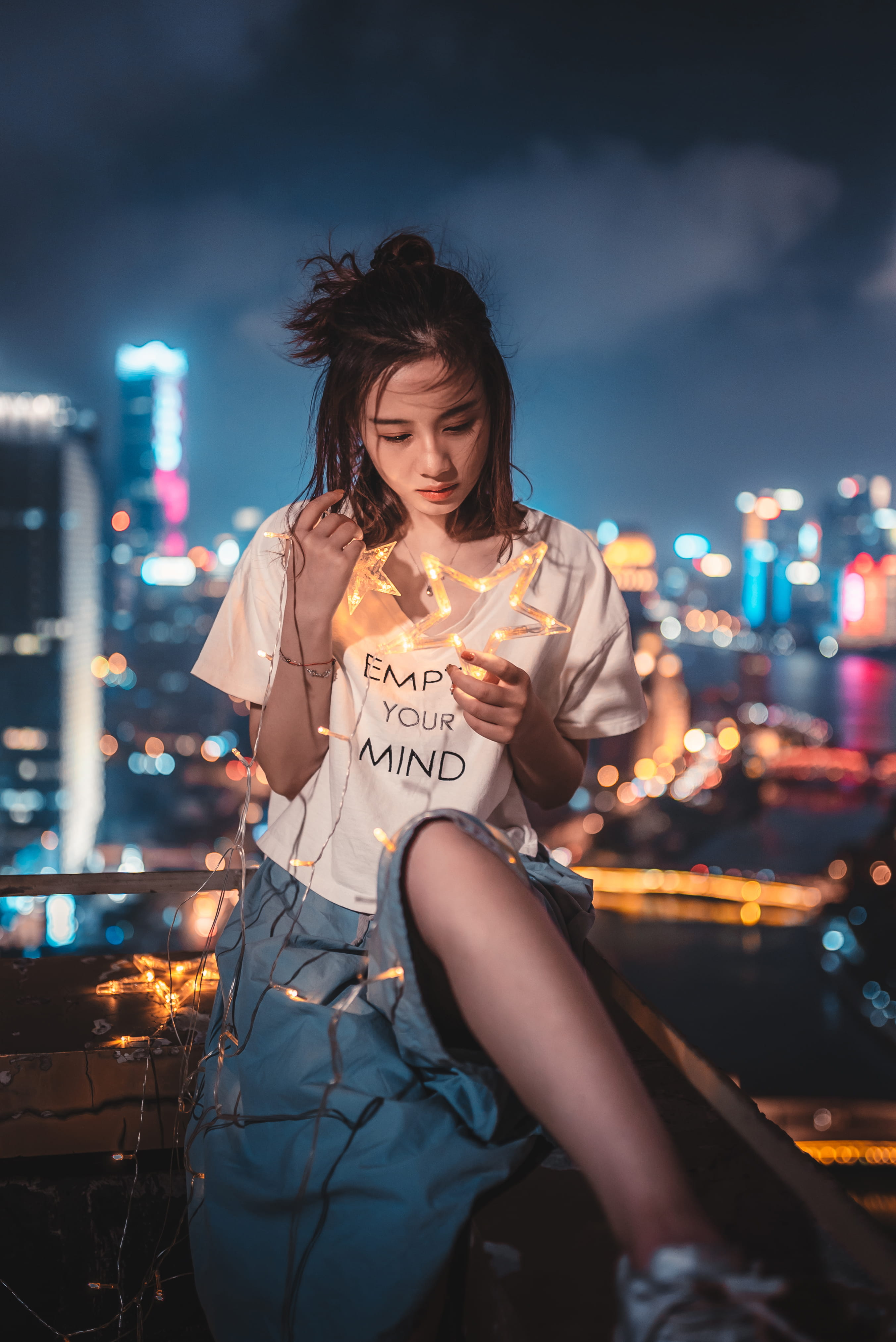 yiranding, find, themed, illuminated, star, one Person, tee, nightlife, 2018, dark, outdoors, lighting Equipment, street, asian, adult, females, city Life, Phone HD Wallpaper