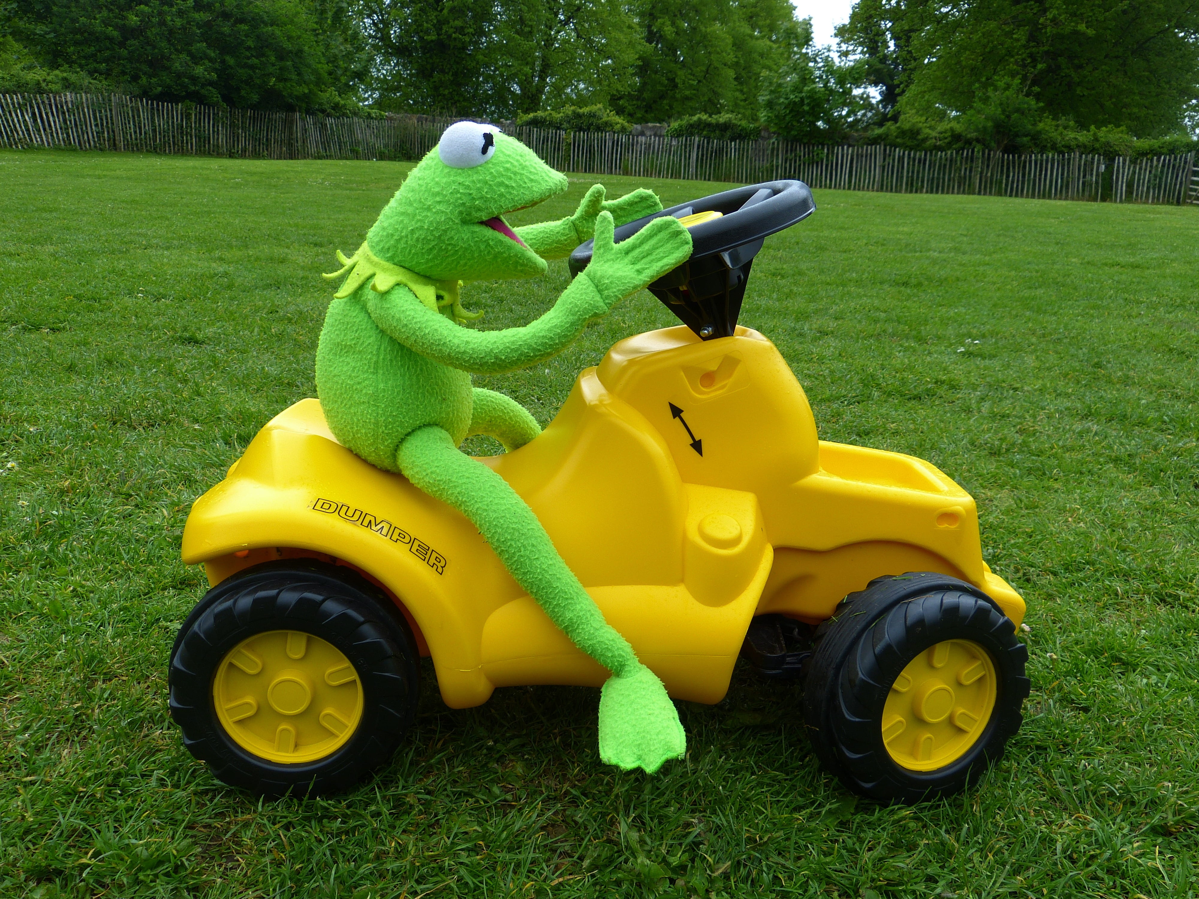 toy, nature, animal representation, park, outdoors, mode of transportation, land, grass, toy car, plant, gardening, growth, driving tractor, green color, HD Wallpaper