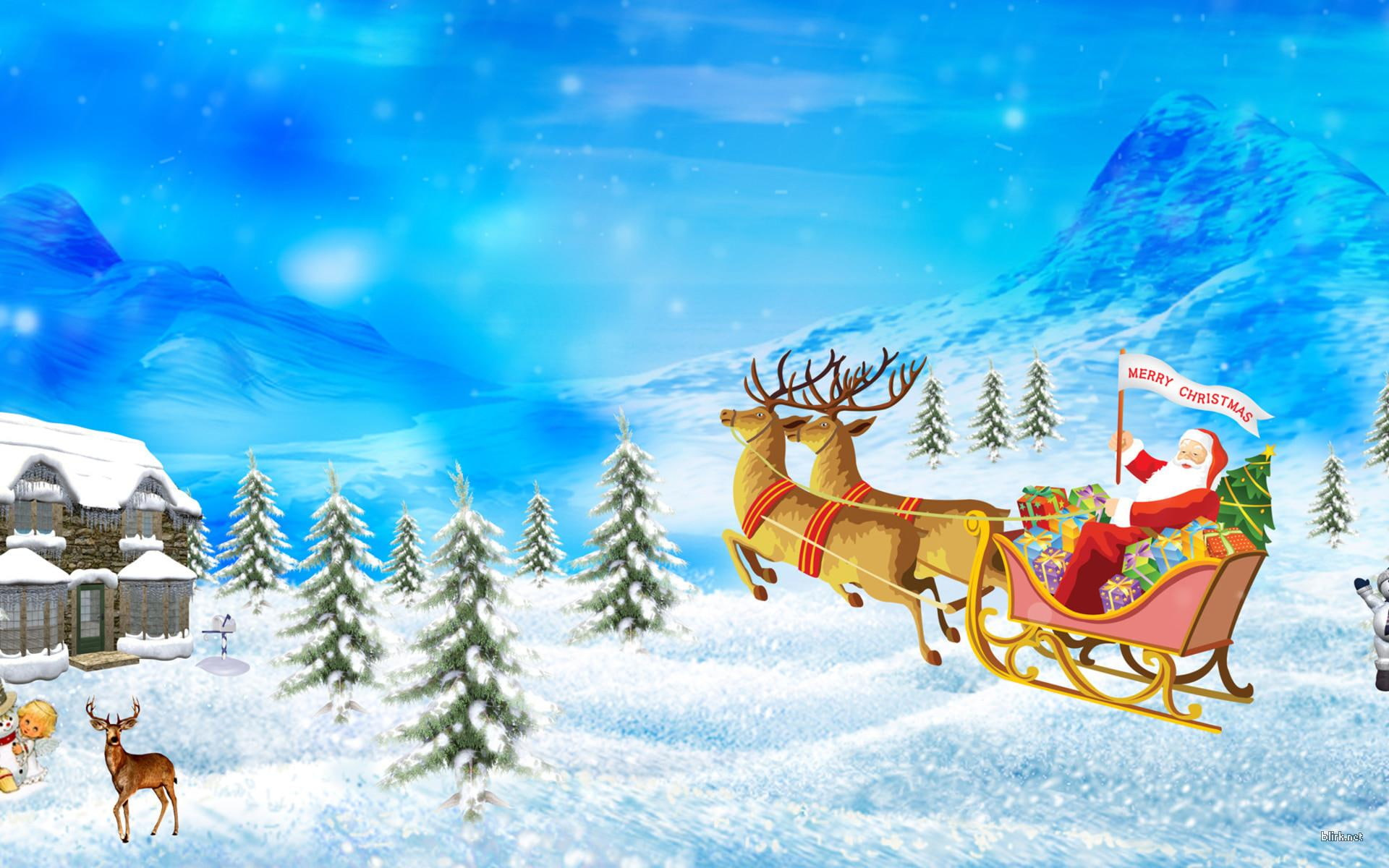 illustration, 1080P, santa, christmas, merry, clause, HD Wallpaper