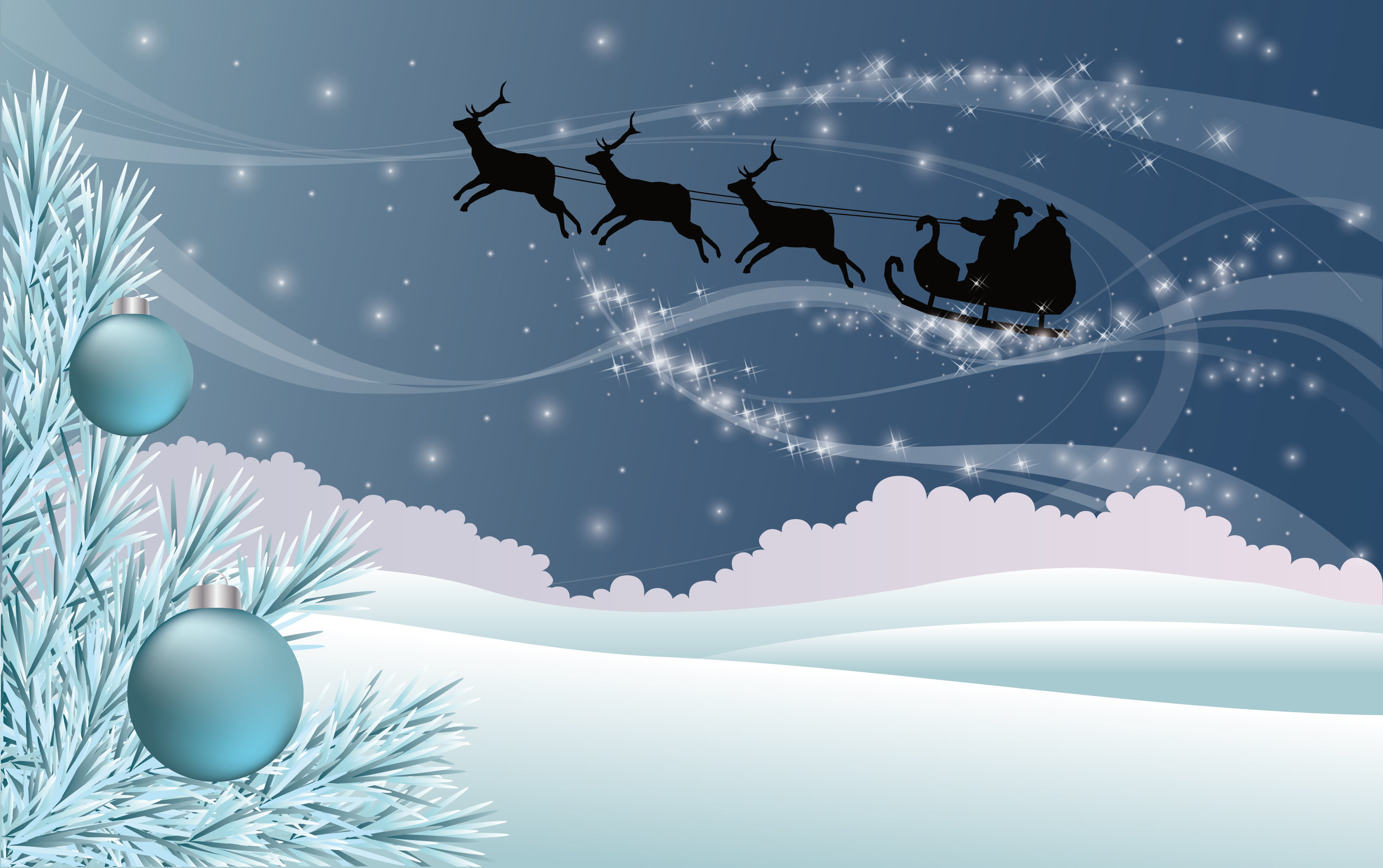 abstract, reindeer, deer, 2K, night, winter, branches, low angle view, animal, stars, season, nature, holiday, no people, humor, blue, moon, Christmas decorations, HD Wallpaper