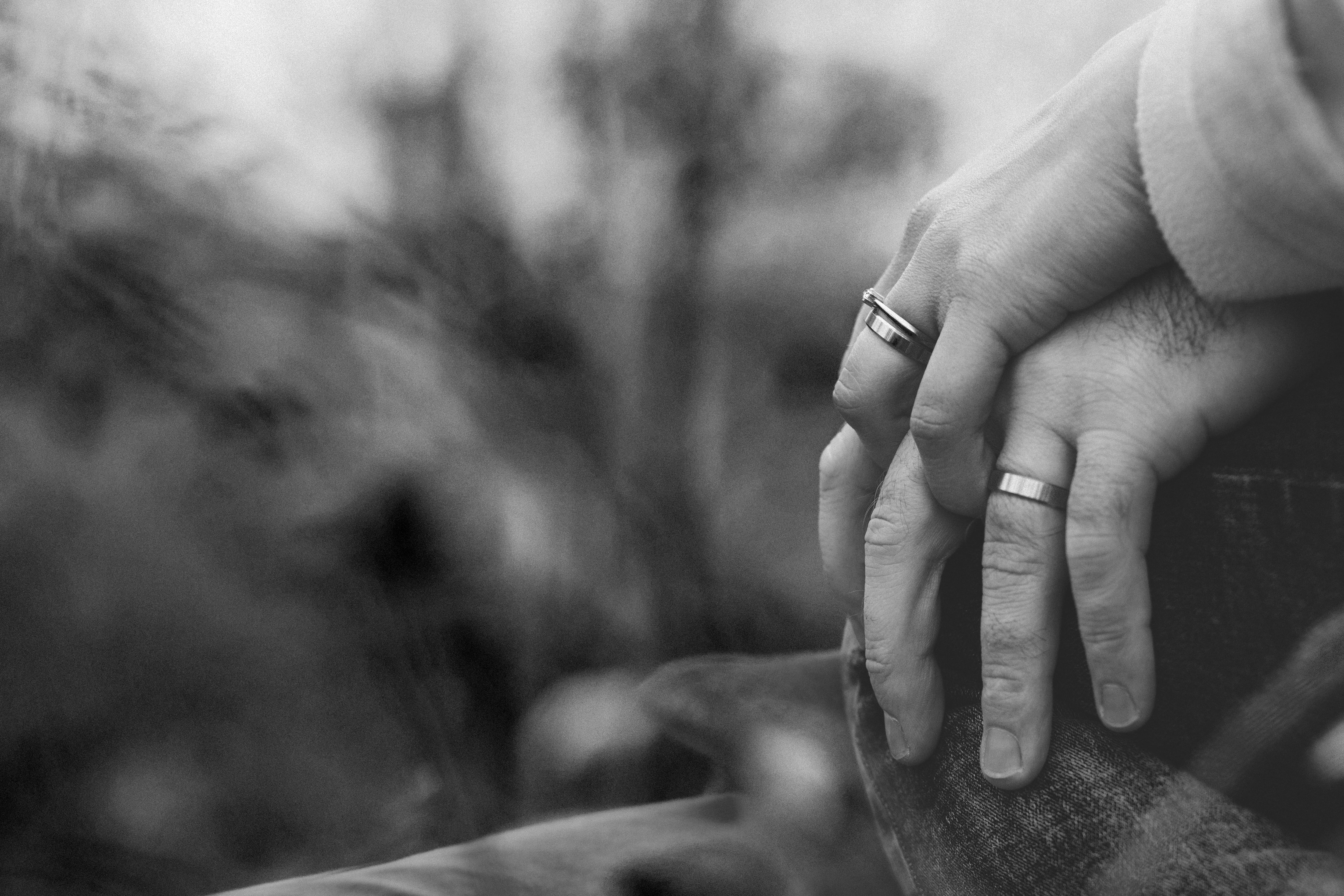 finger, care, leisure activity, holding, adult, hands, s, females, family, couple, outdoors, black And White, lifestyles, one Person, human body part, rings, HD Wallpaper