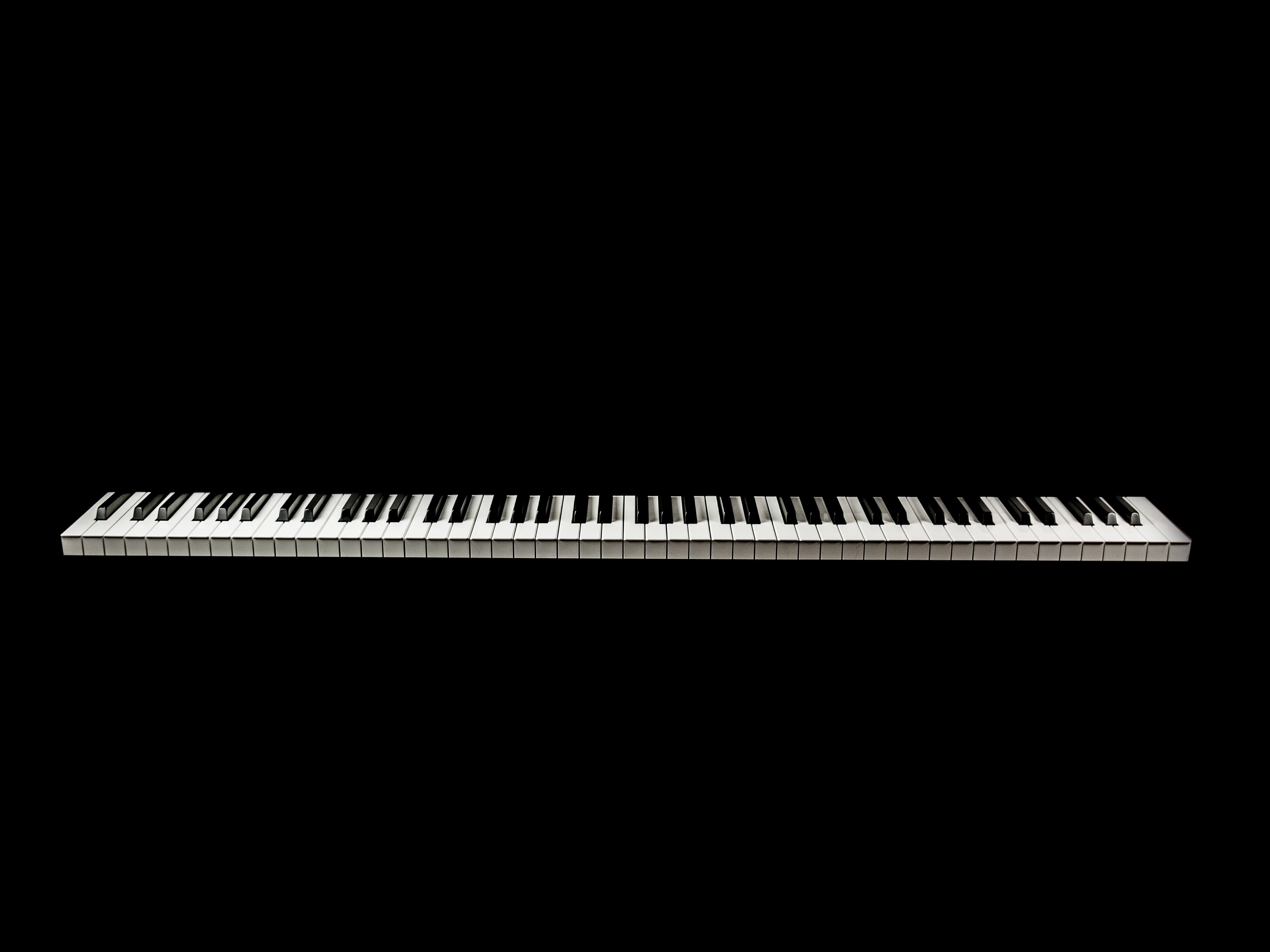 keys, minimalism, bw, piano, 4K, HD Wallpaper