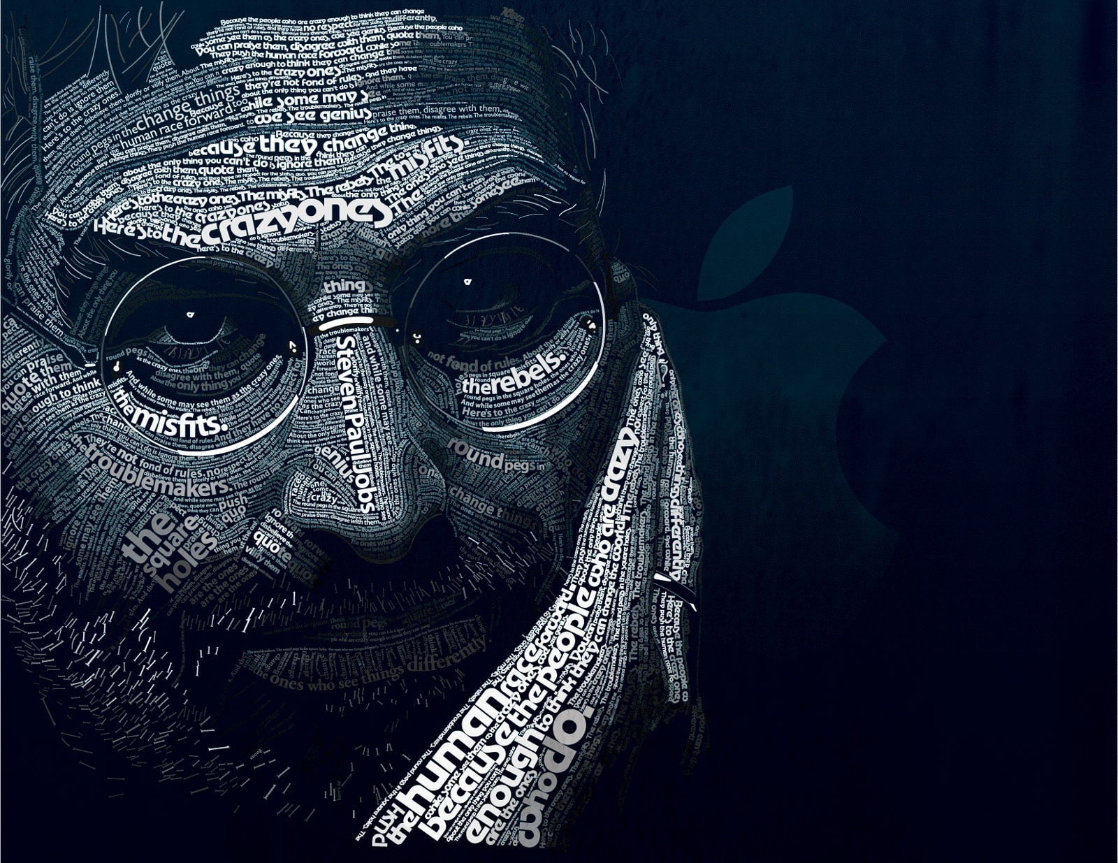 one person, dark, typography steve jobs typographic portraits, mask - disguise, men, celebration, human body part, real people, clothing, disguise, mask, HD Wallpaper