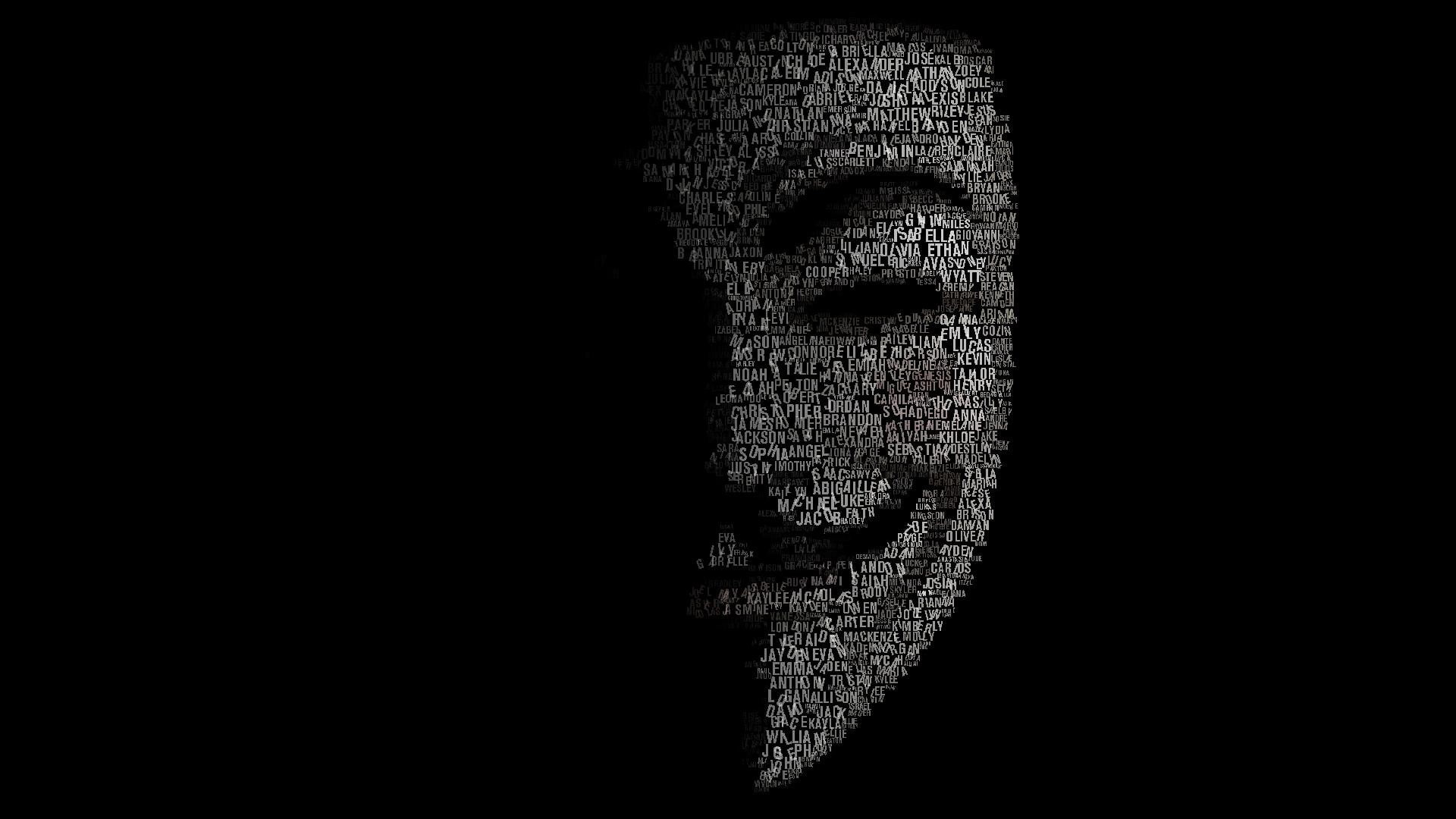 Typographic Portraits, 1080P, Anonymous, HD Wallpaper