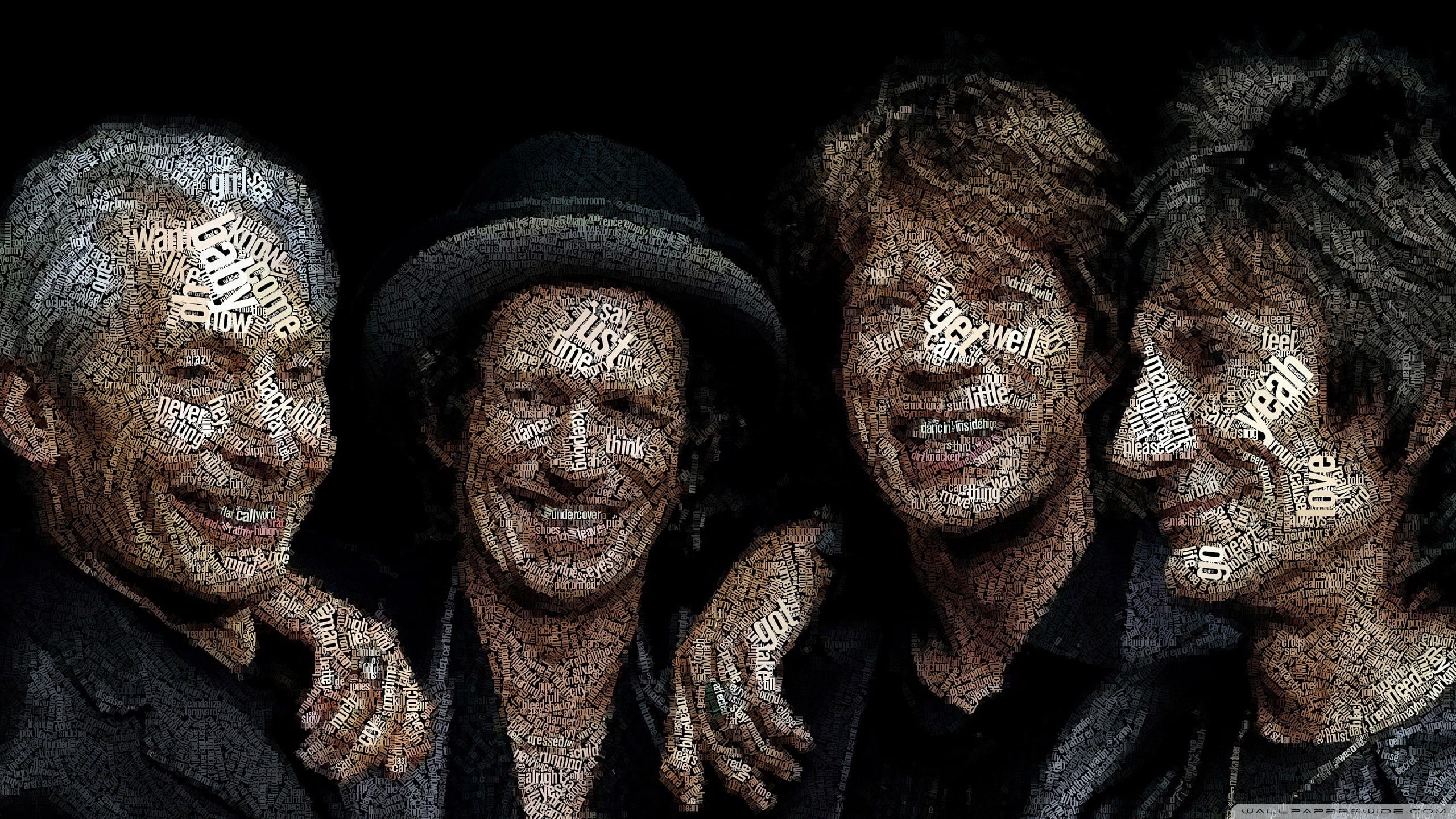 animation, music, portrait, osborne, stones, artwork, men, rolling, typographic, typography, 2K, juan, HD Wallpaper