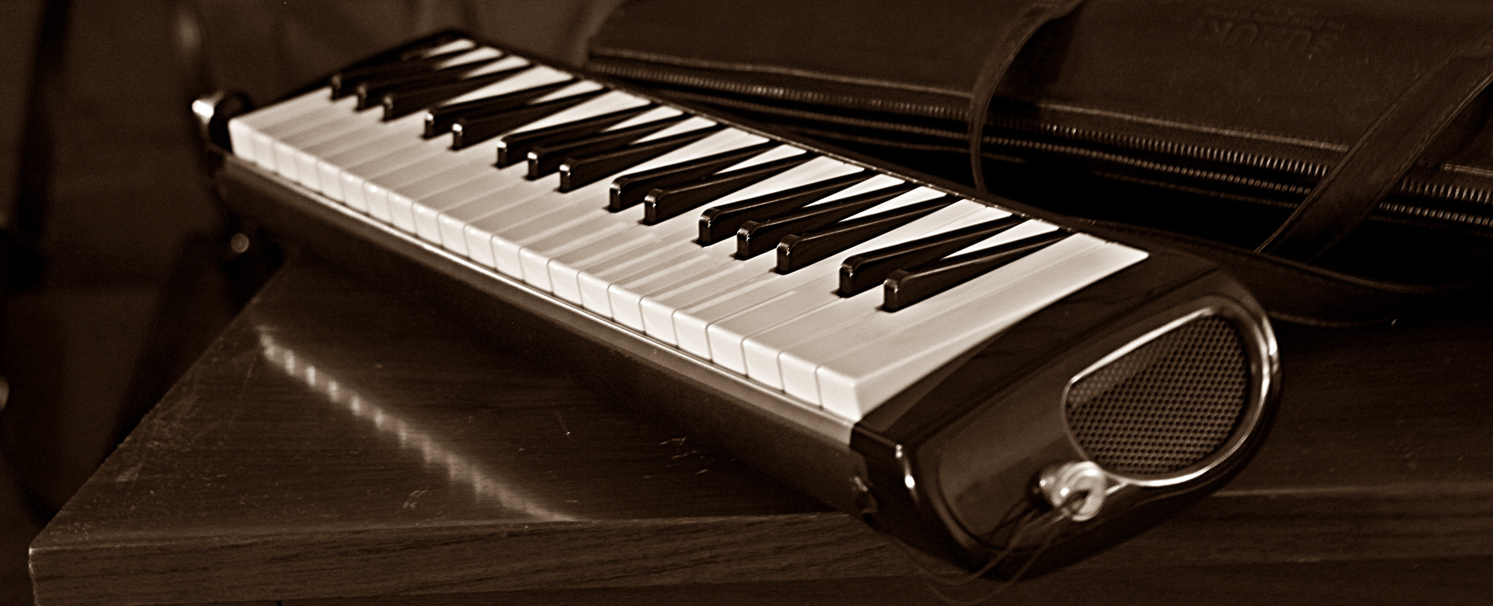 melodica, indoors, no people, melodion, music, musical Instrument, classical music, black color, skill, 4K, wood - material, in a row, practicing, musical equipment, HD Wallpaper
