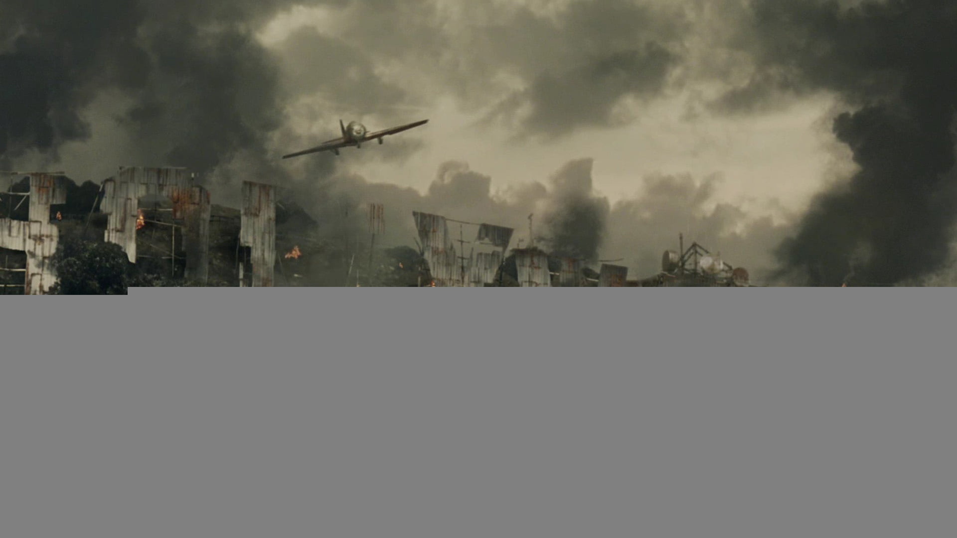 ruined, cloud - Sky, hollywood, city, fire - Natural Phenomenon, military, abandoned, war, natural Disaster, flying, mode of transportation, outdoors, fog, HD Wallpaper