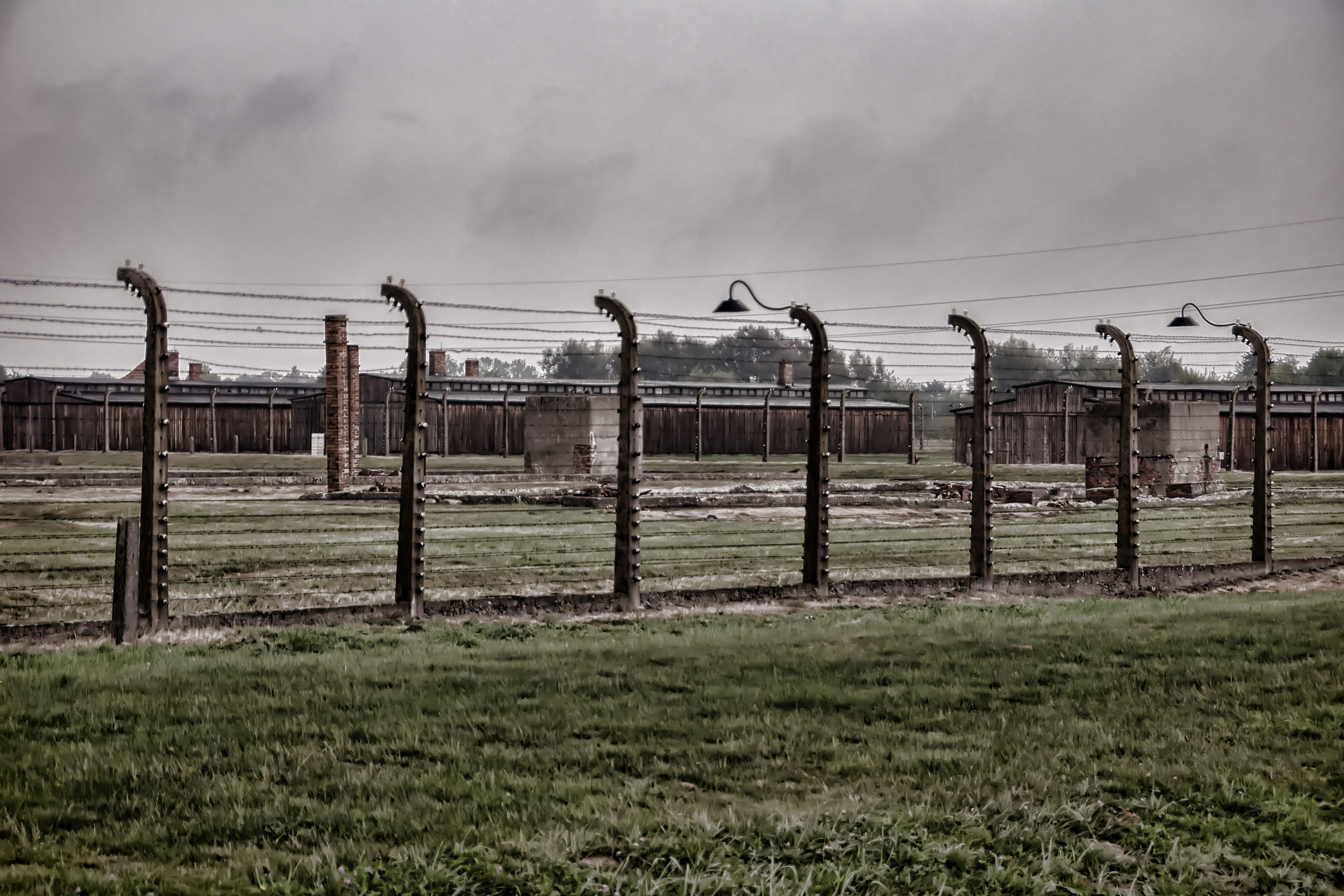 tranquility, museum, environment, memorial, landscape, the jews, the holocaust, security, outdoors, safety, land, 4K, barbed wire, nature, auschwitz, no people, HD Wallpaper