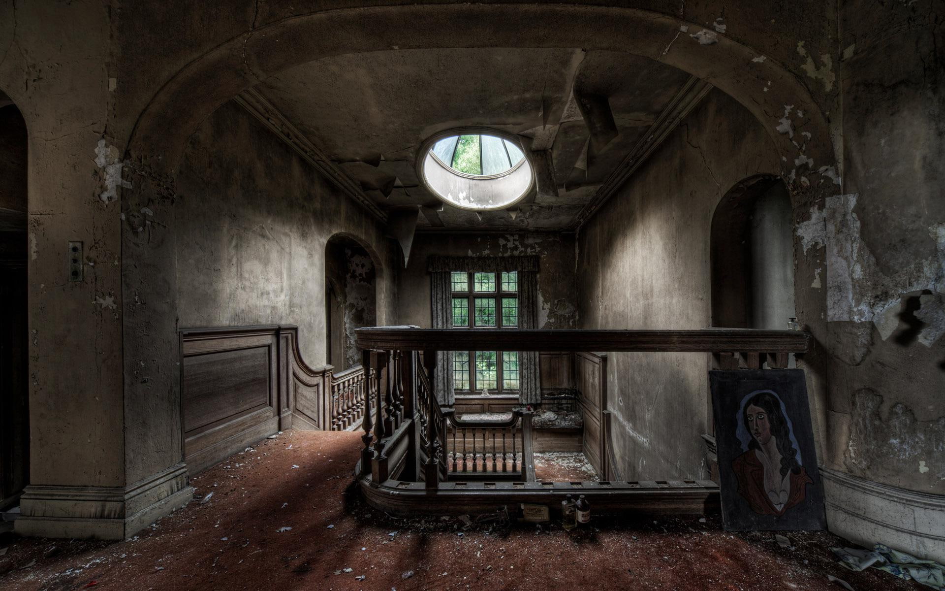 1920x1200, house, ruin, painted, wall, gray, photography, abandoned, 1080P, HD Wallpaper