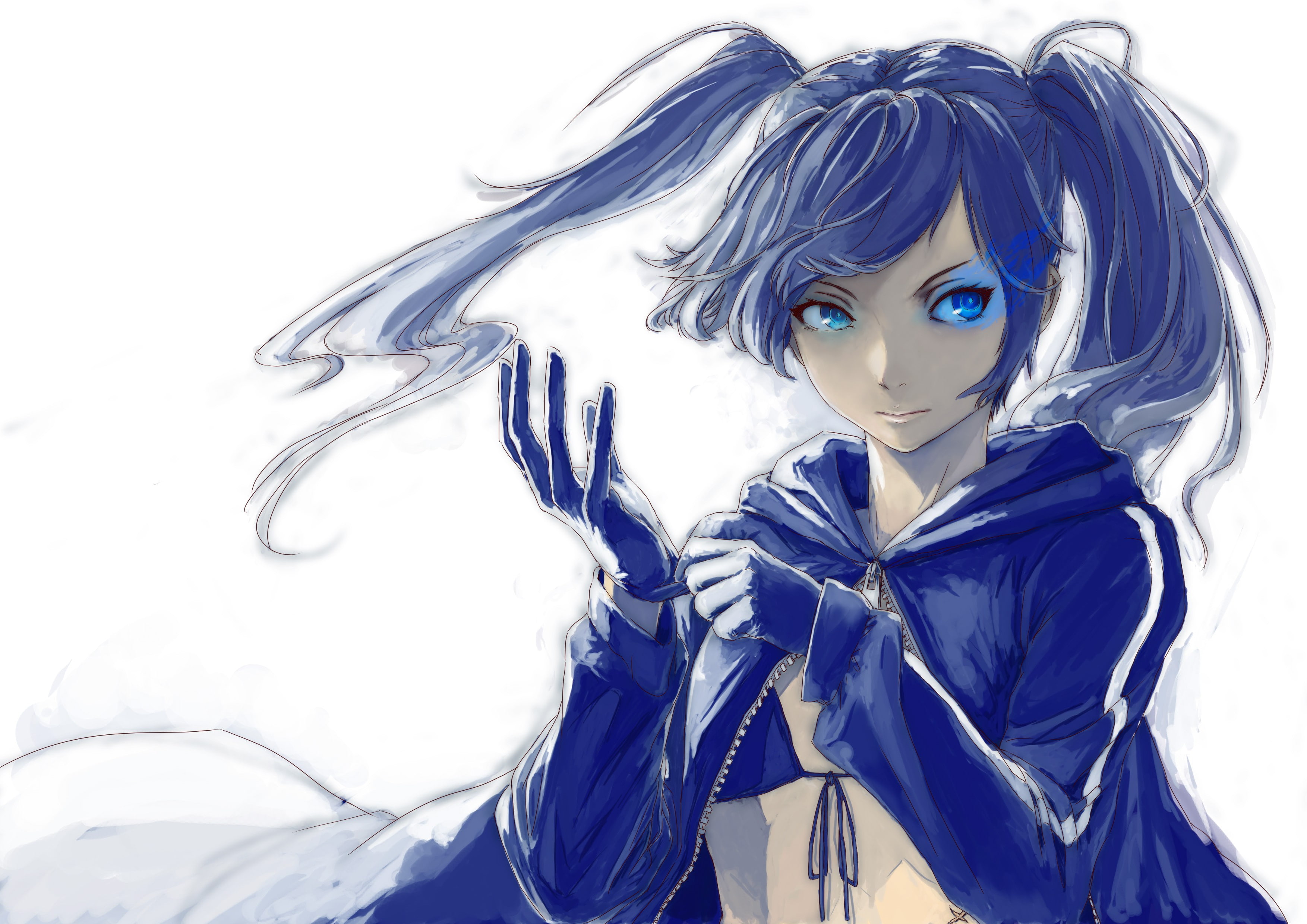 blue, girls, mato, 2K, kuroi mato, blue eyes, kuroi, anime, eyes, anime girls, HD Wallpaper
