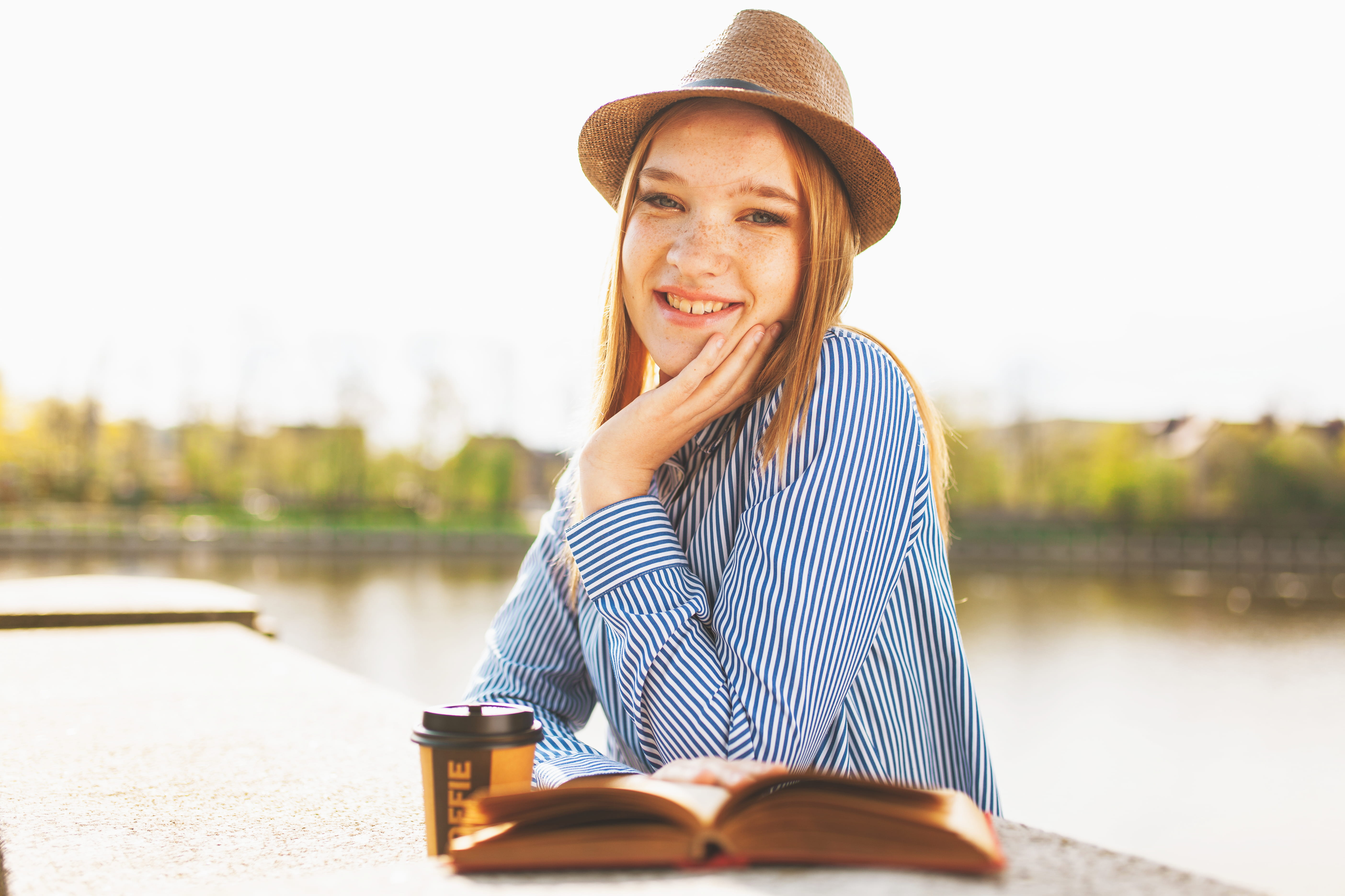pretty, freckles, hand, vacation, attractive, smile, one person, leisure activity, fedora, page, fun, photo, lifestyle, backlit, near, smiling, portrait, HD Wallpaper