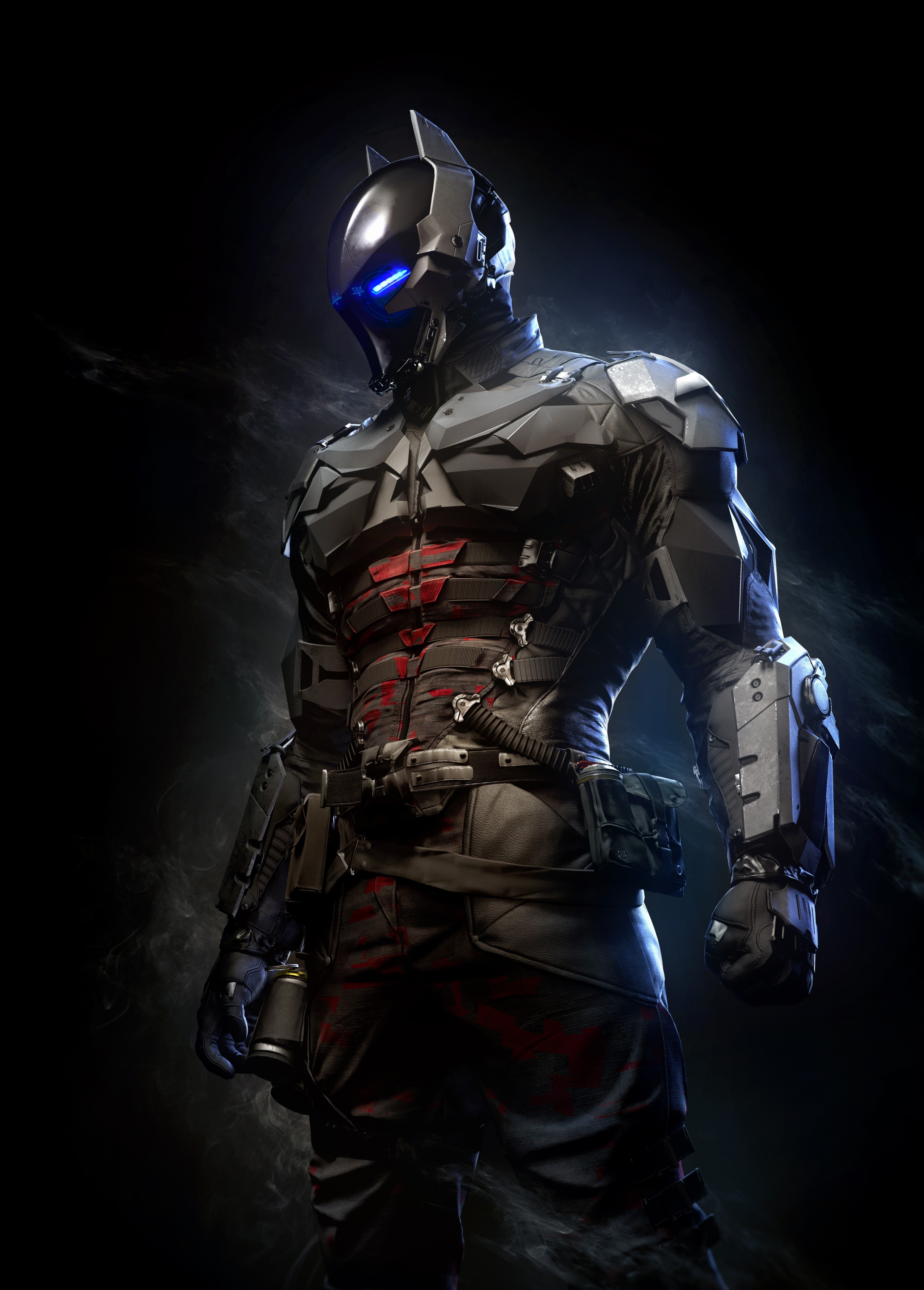 military uniform, 4K, one person, helmet, waist up, robot, black background, government, army soldier, military, headwear, batman batman arkham knight batman arkham origins, Phone HD Wallpaper