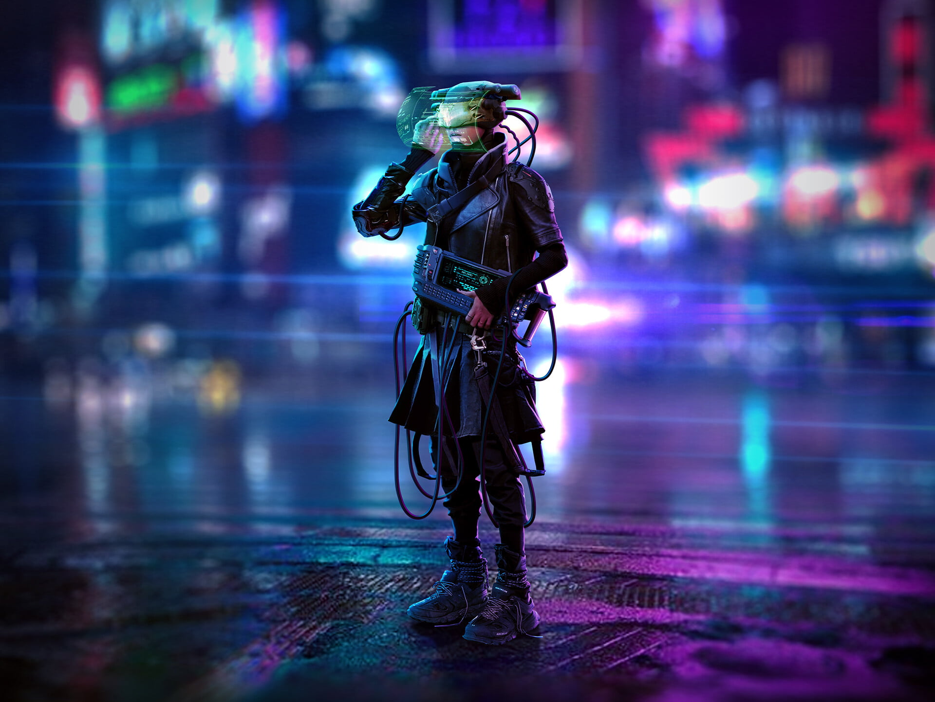 Futuristic, 1080P, Sci Fi, Man, Cyberpunk, HD Wallpaper