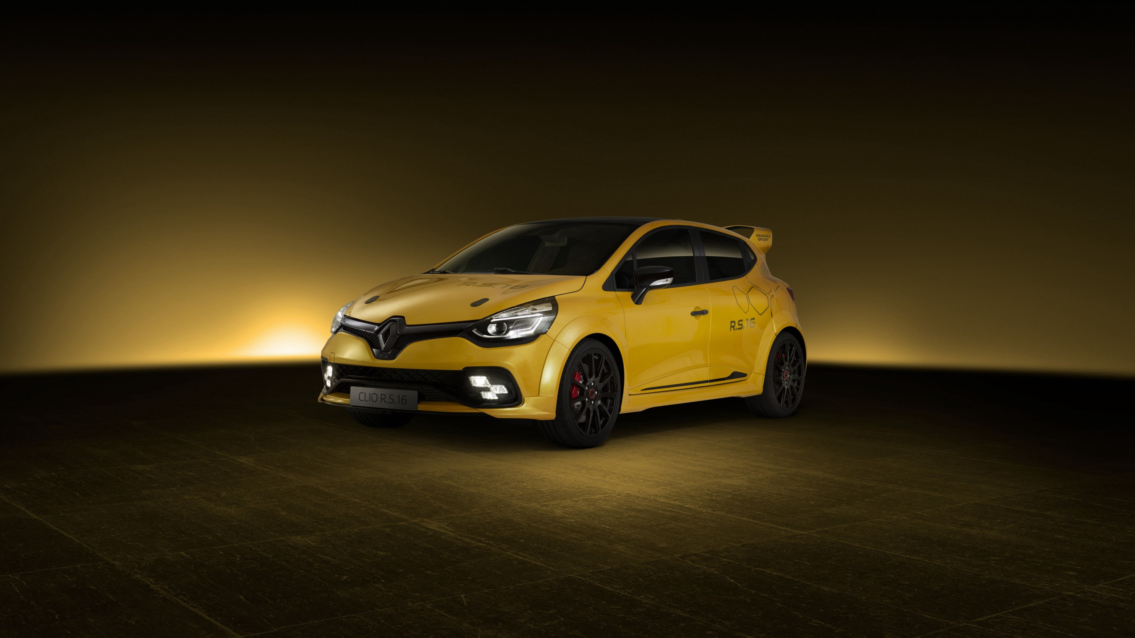 yellow, Hot hatch, 4K, Renault Clio RS 16, HD Wallpaper