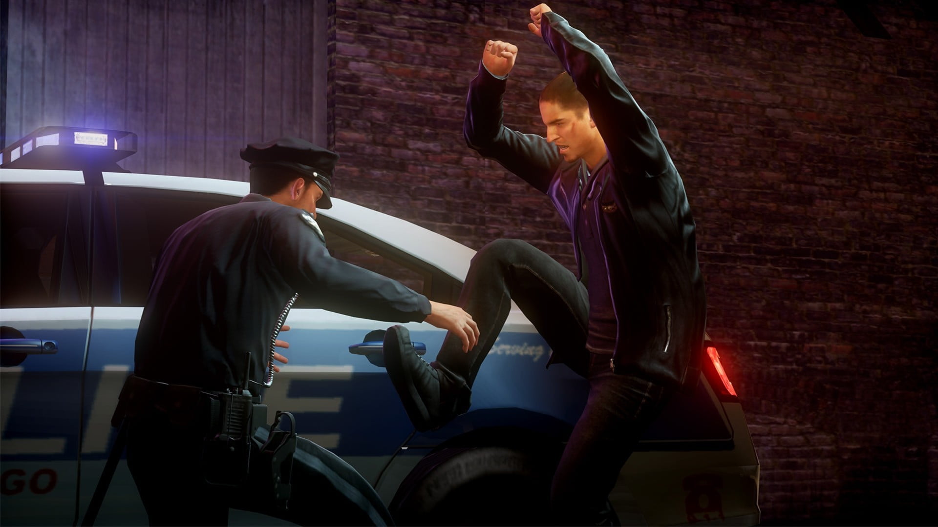 scene, leisure activity, car, side view, three quarter length, casual clothing, mode of transportation, police, standing, adult, young men, illuminated, HD Wallpaper