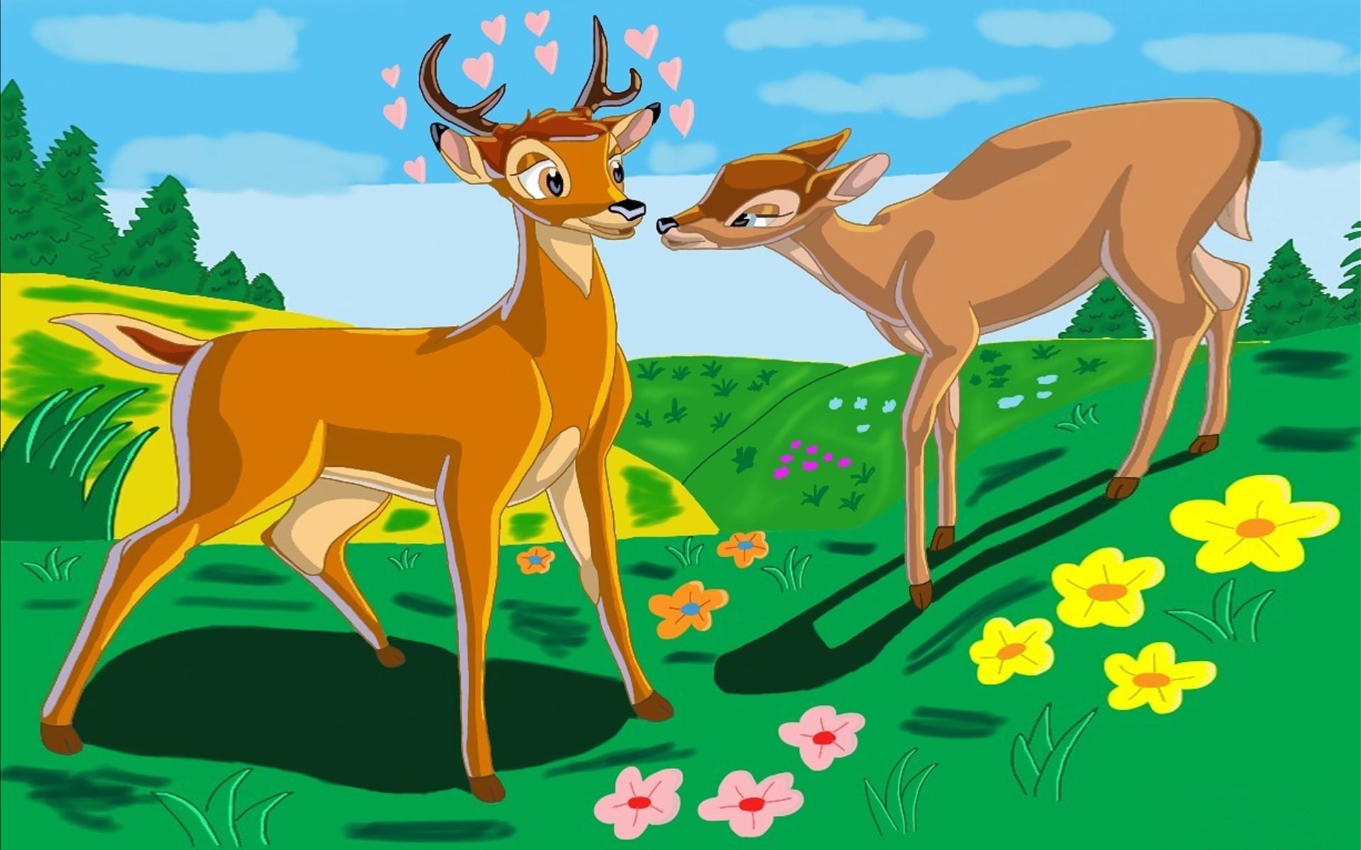 love, disney, photo, 1080P, walt, cartoons, bambi, hd, faline, HD Wallpaper