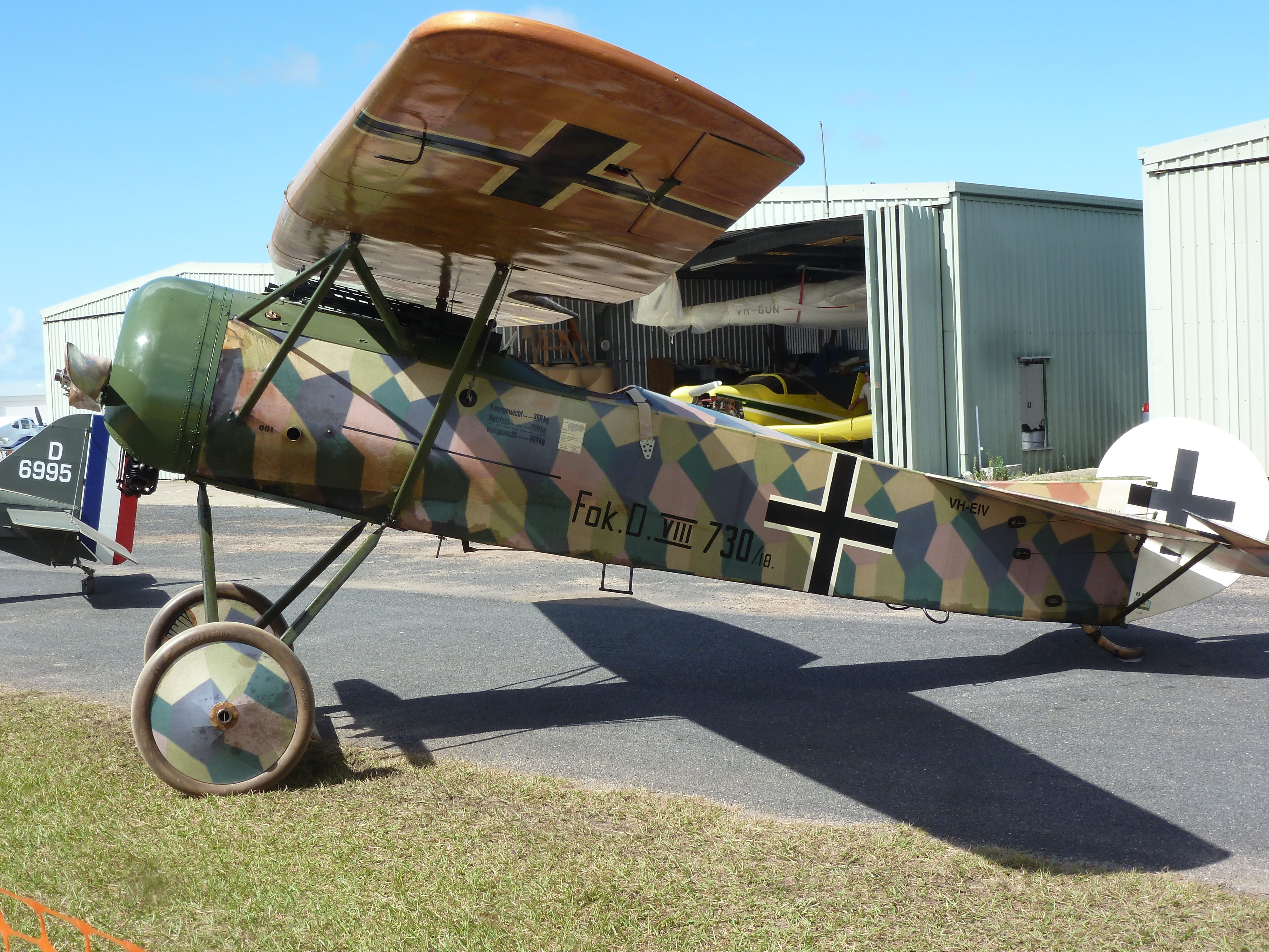 replica, sunlight, shadow, antique, mode of transportation, airplane, architecture, sunny, fokker d-8, road, plane, nature, airport runway, transportation, HD Wallpaper