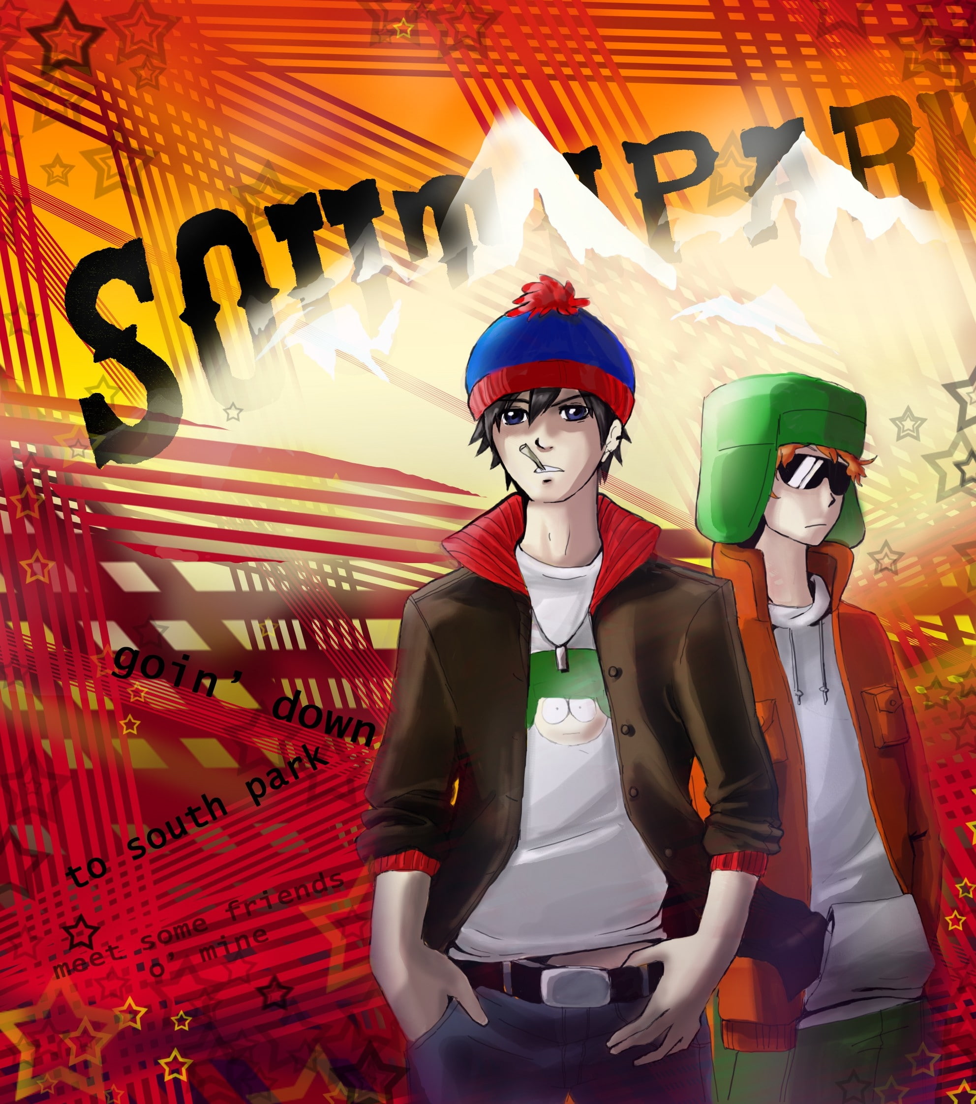 stan, 1080P, alternative, park, marsh, South Park, kyle, alternative art, art, hd, south, x, broflovski, Phone HD Wallpaper