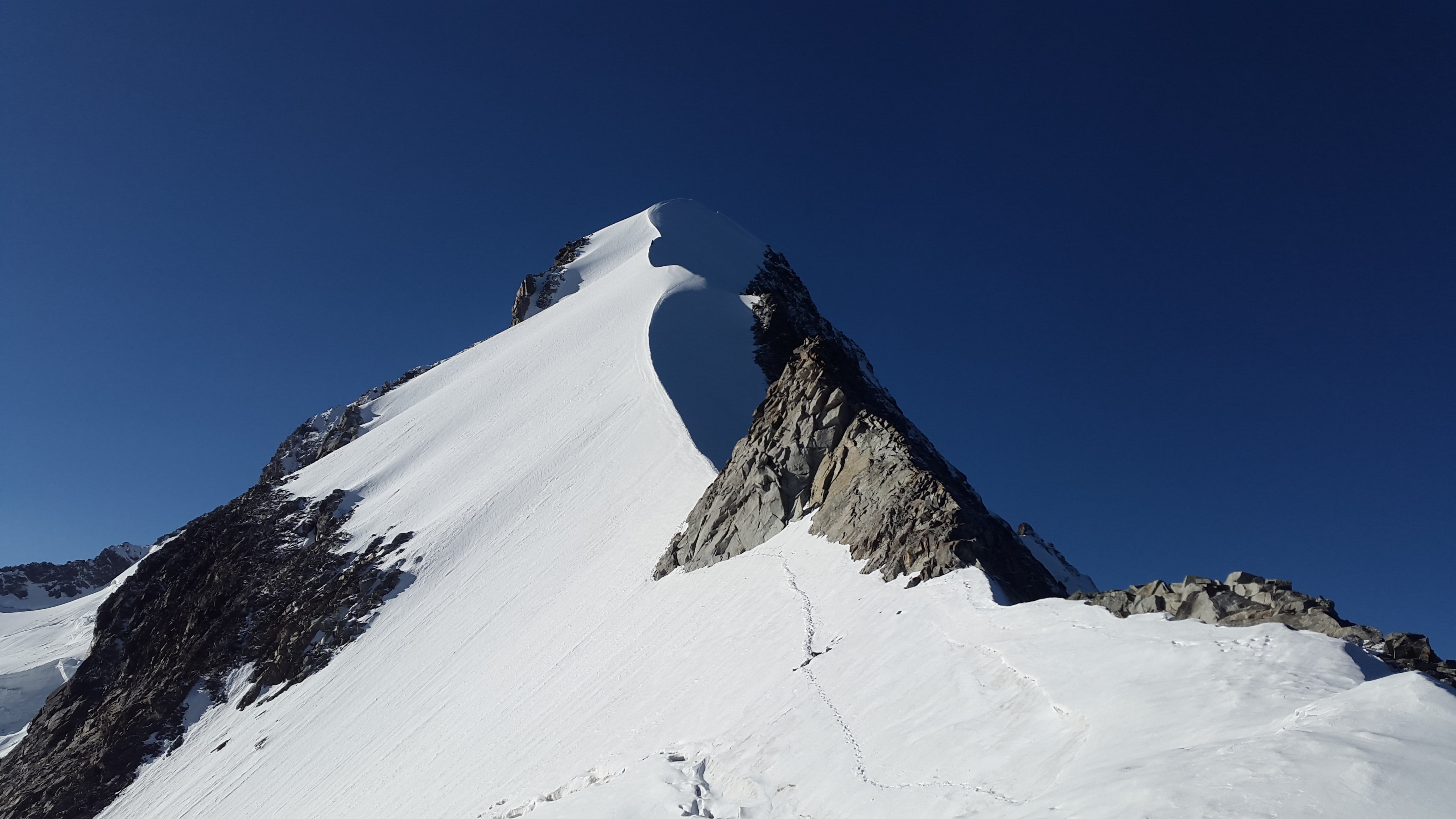 mountain, ridge, alpine, bernina group, mountains, scenics - nature, switzerland, glacier, snowcapped mountain, environment, winter, mountain range, mountain climbing, HD Wallpaper