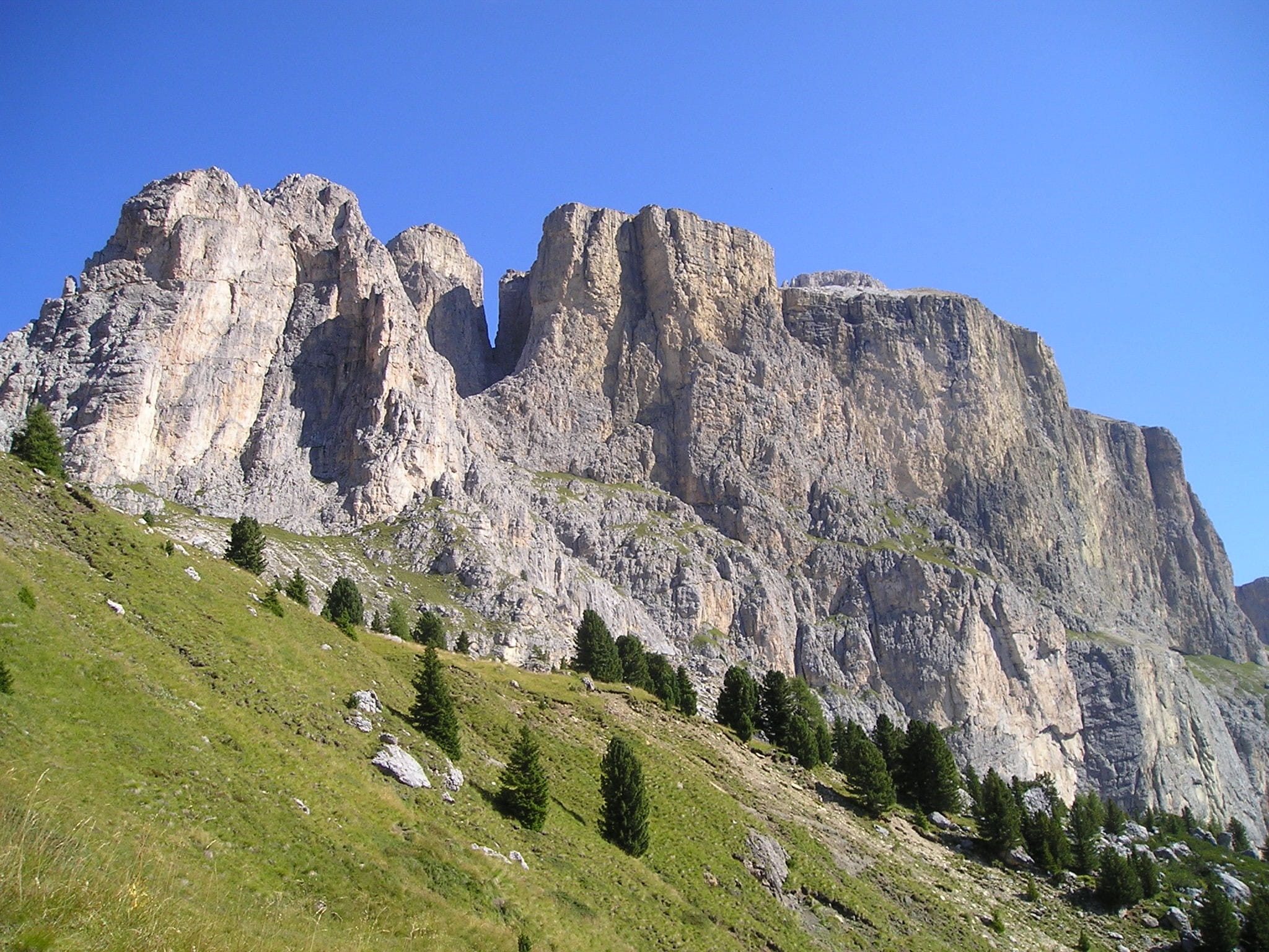 climb, alpine climbing, rock wall, rocky, scenics - nature, sellatuerme, day, environment, alpine, mountain, hiking, non-urban scene, Piz, tranquility, HD Wallpaper