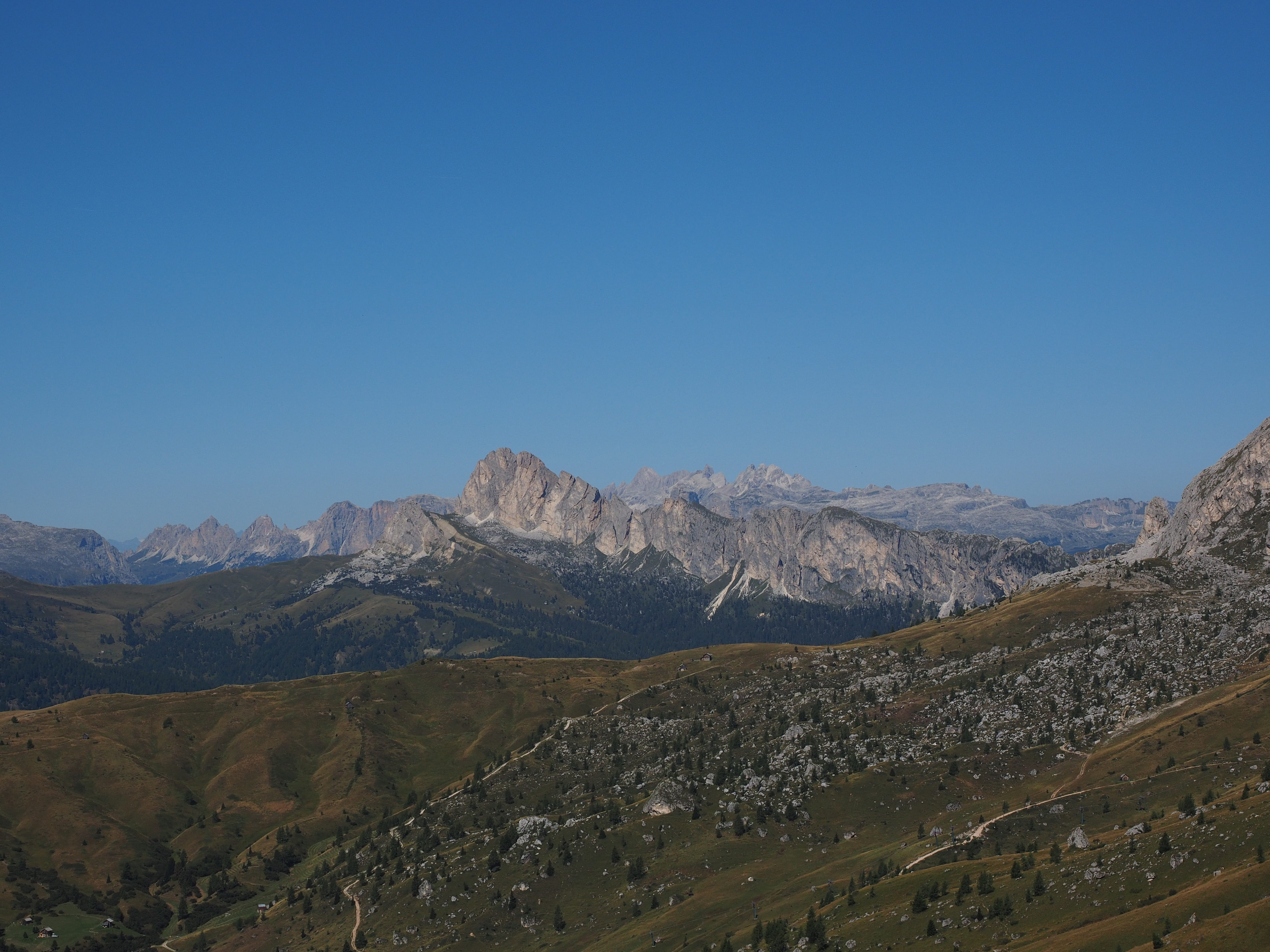 blue, arid climate, dolomites, scenics - nature, tranquil scene, cima setsaas, sky, passo giau, no people, formation, south tyrol, non-urban scene, good view, HD Wallpaper