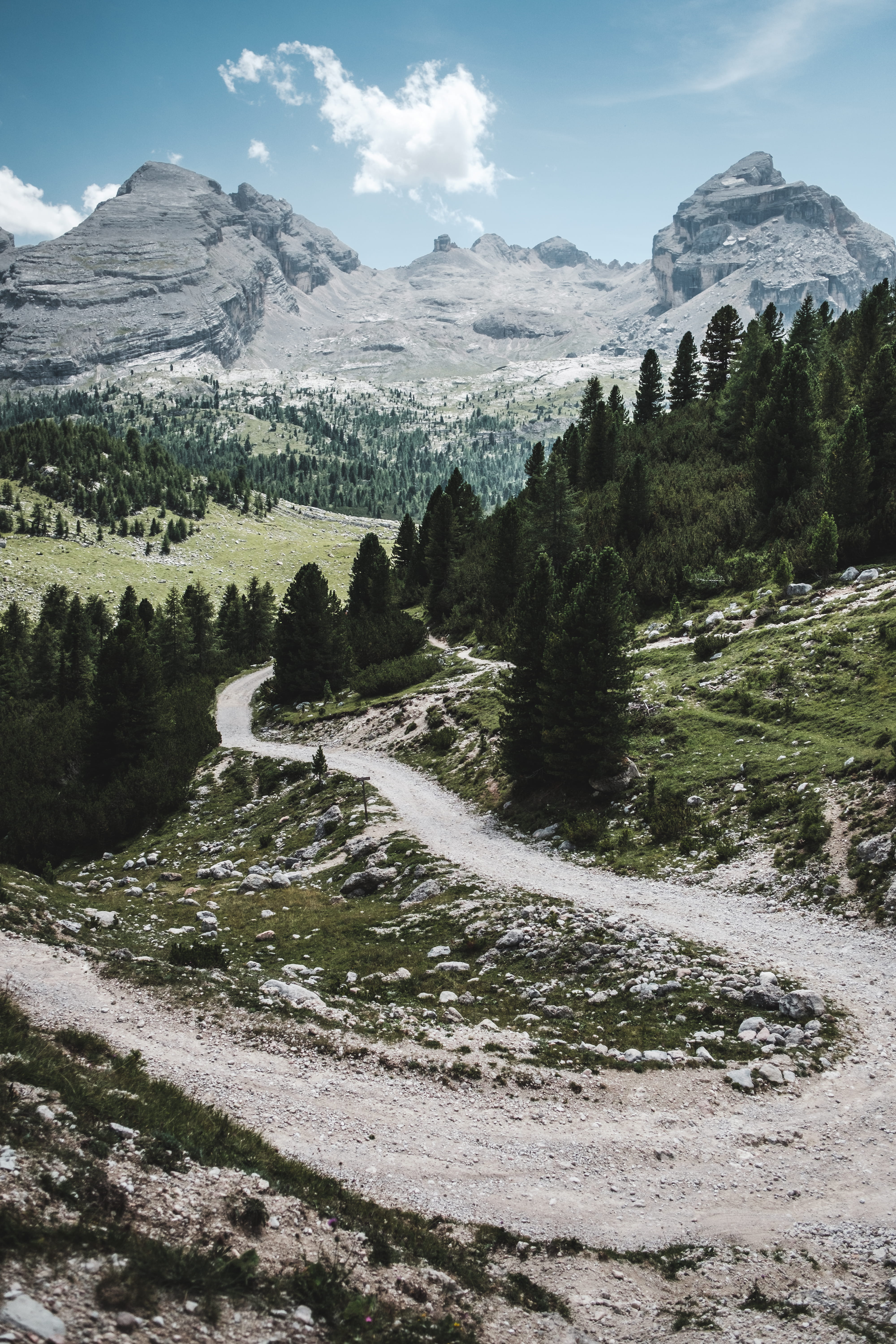 land, tirol, outdoors, mountain, road, sky, cloud - sky, dolomites, tranquil scene, trees, alps, water, mountain peak, environment, landscape, idyllic, Phone HD Wallpaper