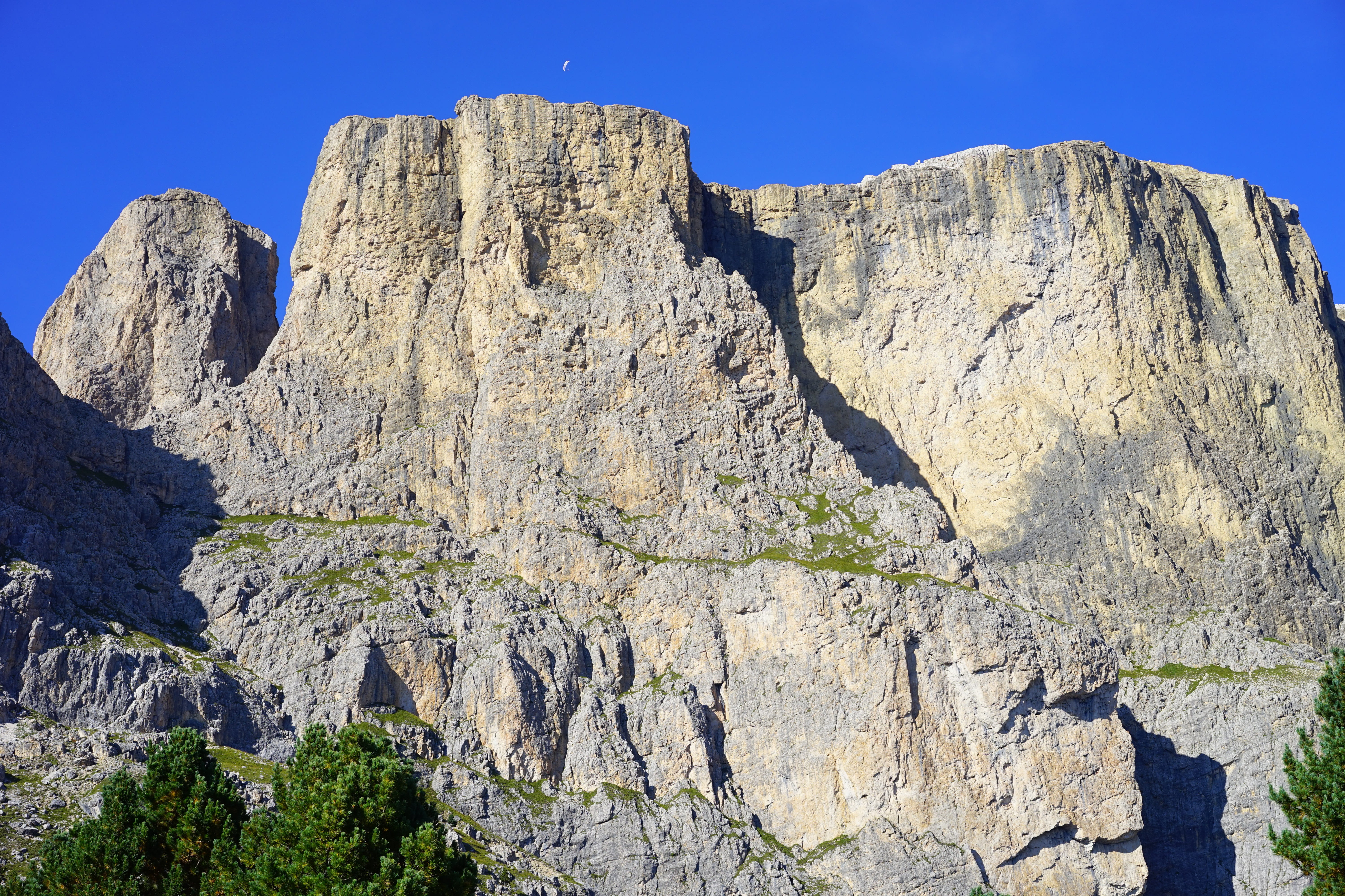 alpine, clear sky, mountain, italy, solid, rock wall, travel destinations, non-urban scene, outdoors, scenics - nature, pine tree, landscape, mountain peak, HD Wallpaper