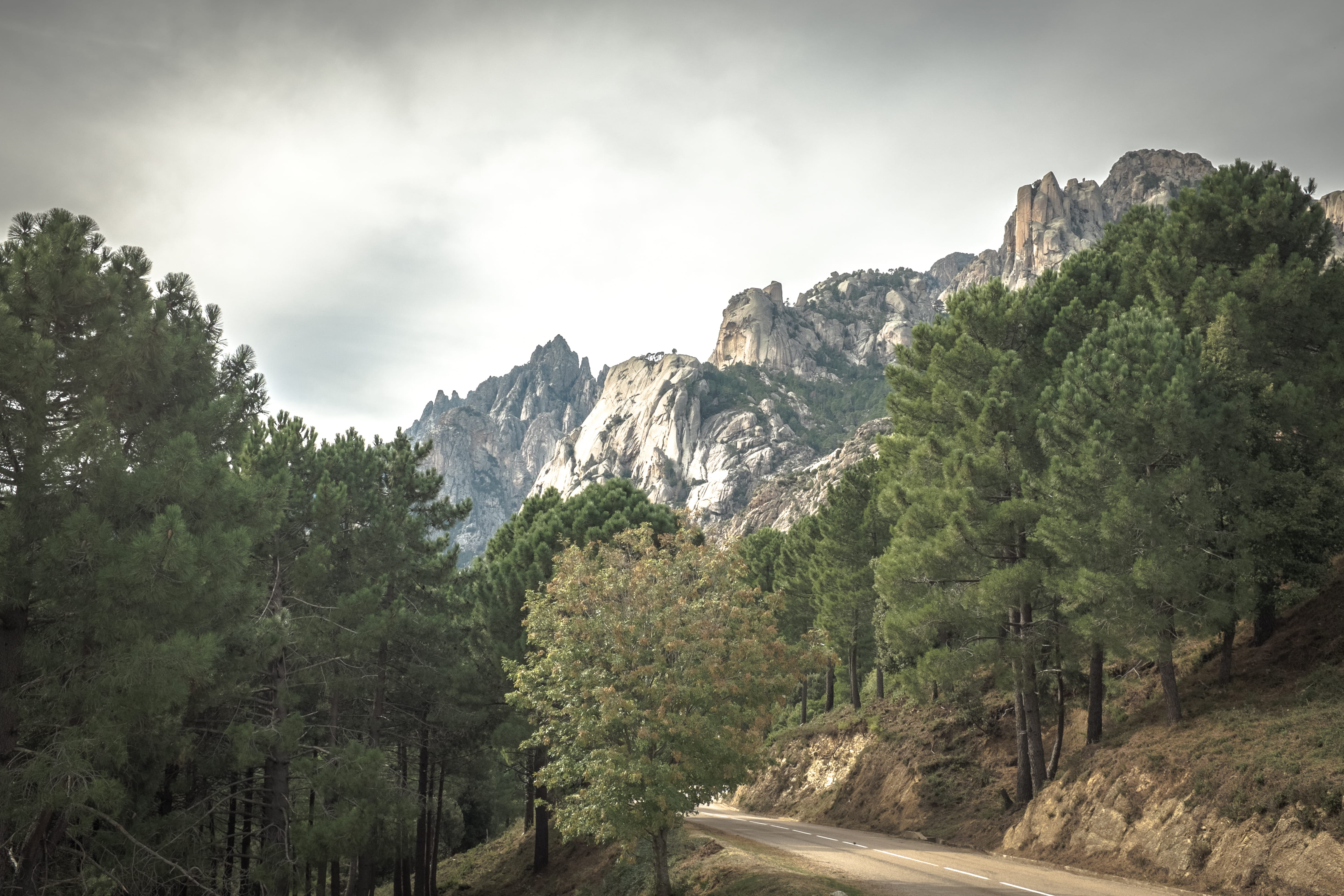 environment, national park, rocks, autumn, hike, porto-vecchio, forest, cloud - sky, france, plant, formation, mountain range, camplife, mountain peak, HD Wallpaper