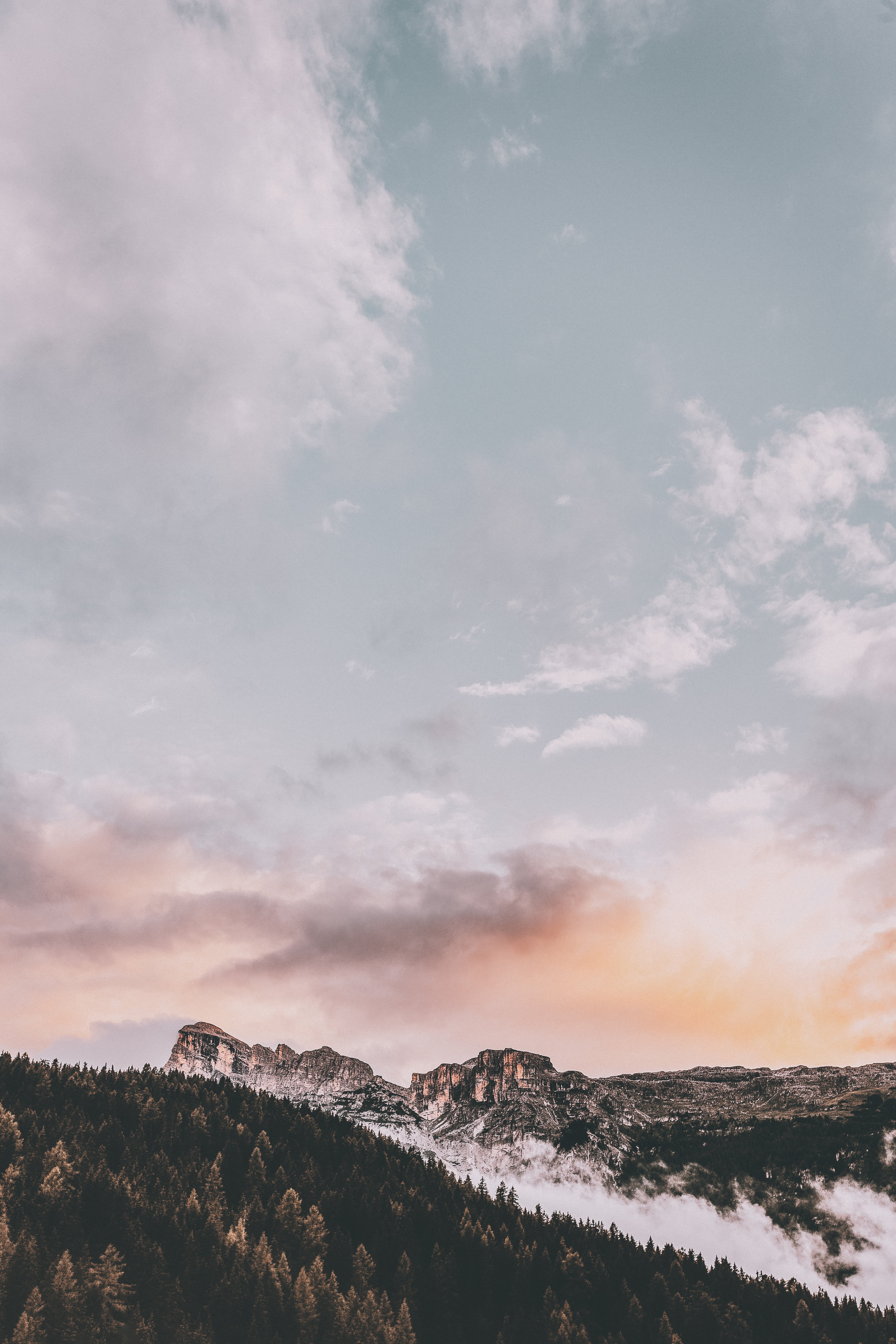 tree, badia, idyllic, south tyrol, italy, sky, scenics - nature, beauty in nature, landscape, non-urban scene, mountain, tranquil scene, environment, cloud - sky, Phone HD Wallpaper