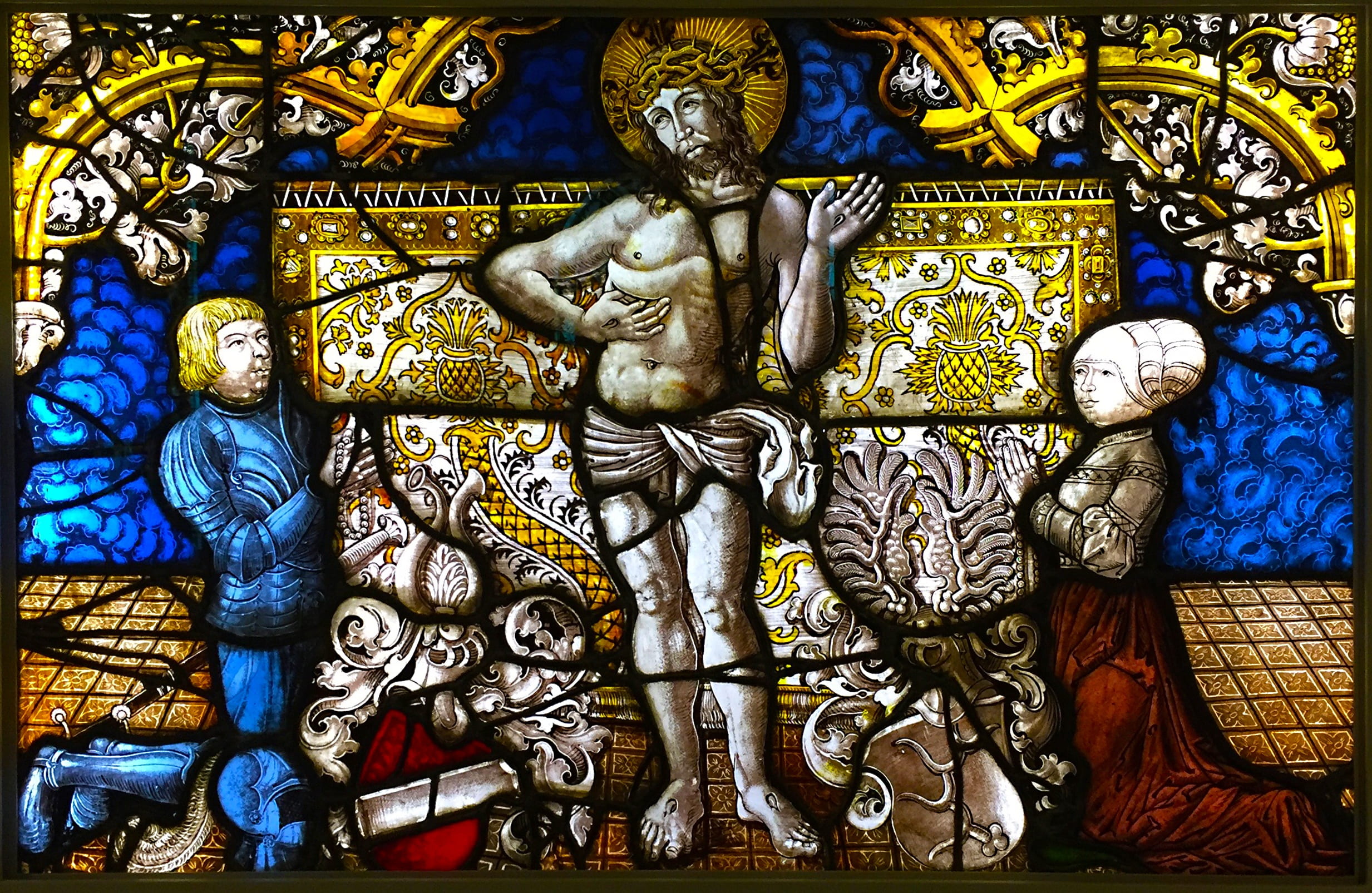 founder, christ than pain man, stained glass, building, north rhine westphalia, münster, decor, day, art, art and craft, image, museum, lichtspiel, glass artists, HD Wallpaper