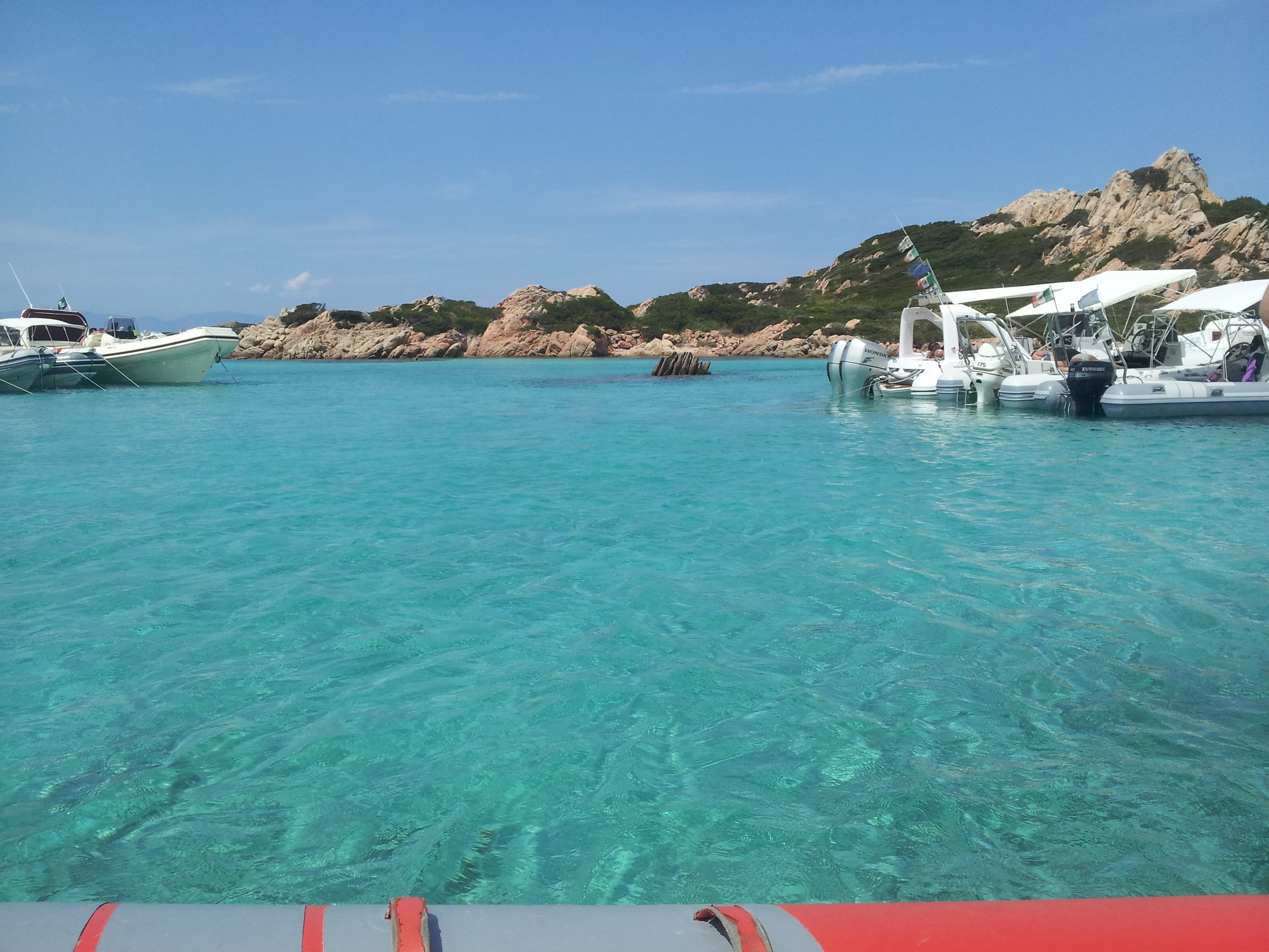 rock - object, tranquil scene, rock, blue, nature, waterfront, Sardinia, luxury, sky, scenics - nature, yacht, 2K, outdoors, Caprera, turquoise colored, HD Wallpaper