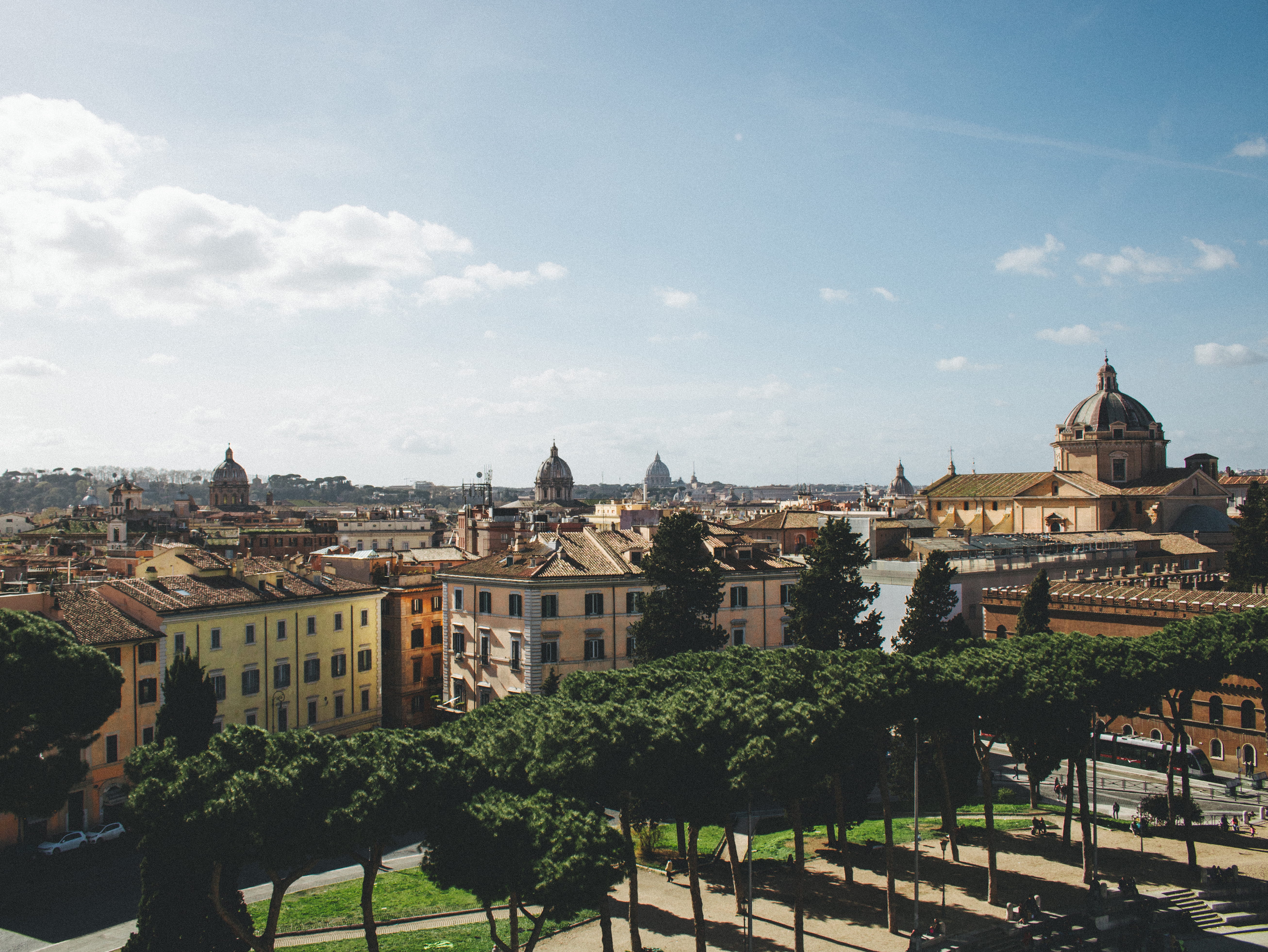 lanscape, no people, architecture, the past, skyline, day, italy, outdoors, rome, residential district, tree, tourism, town, travel, old town, history, HD Wallpaper