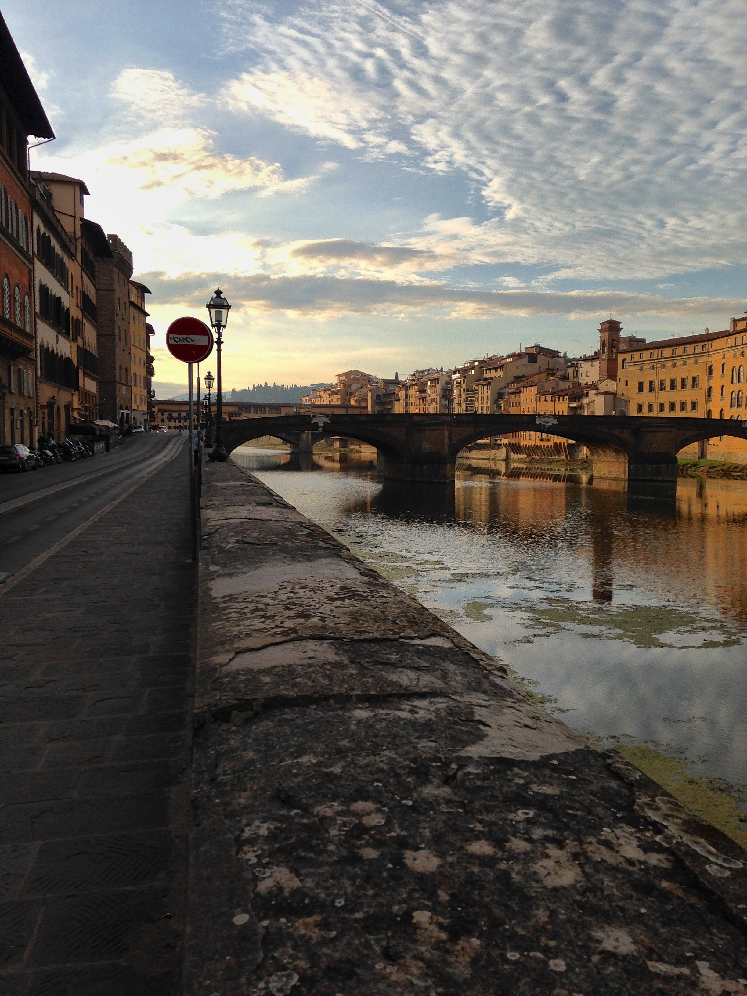sky, building Exterior, street light, town, nature, Florence, italy, direction, arno River, urban Scene, reflection, Arno, Heritage, landscape, architecture, Phone HD Wallpaper