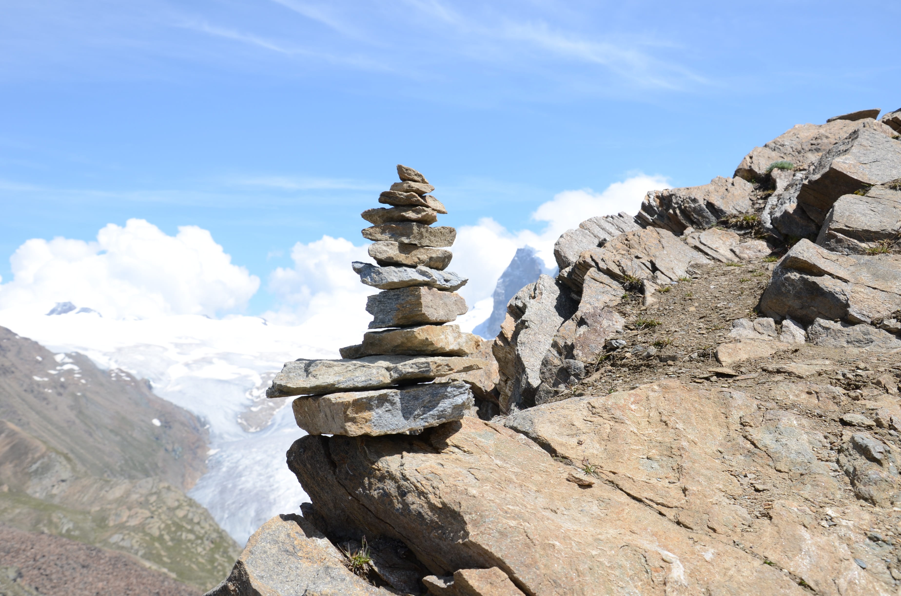 nature, 2K, cloud - sky, rock - object, mountain peak, mountain, geology, stone - object, landscape, solid, cairns, stack, no people, tranquil scene, tranquility, HD Wallpaper
