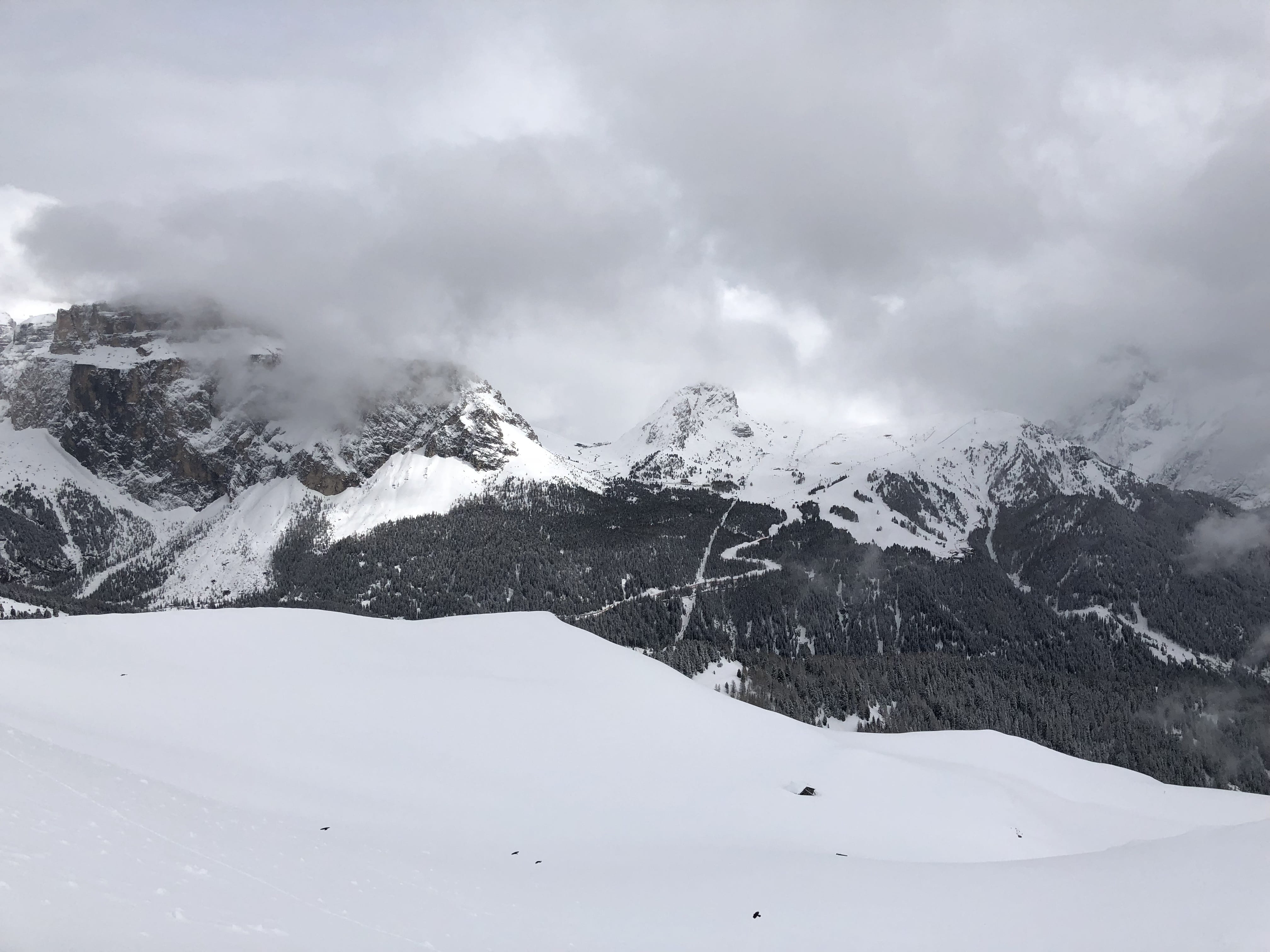 no people, day, cold, tranquil scene, scenics - nature, snow, tranquility, 4K, panoramic, sellaronda, beauty in nature, white color, mountain, italy, sky, HD Wallpaper