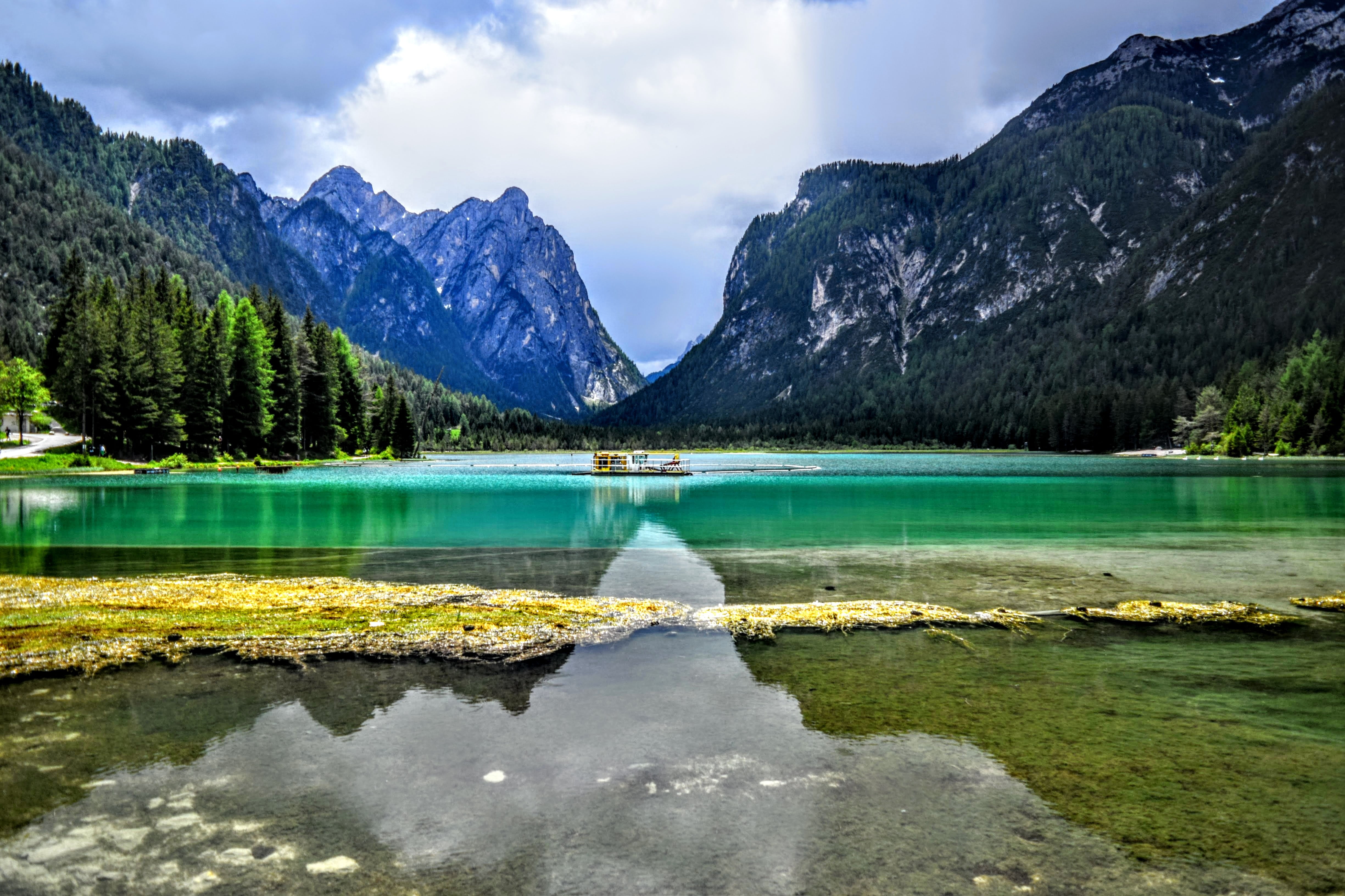 landscape, good, mountain range, travel destinations, relaxation, best picture, cloud - sky, tranquil scene, tranquility, lake, reflection, plant, environment, HD Wallpaper