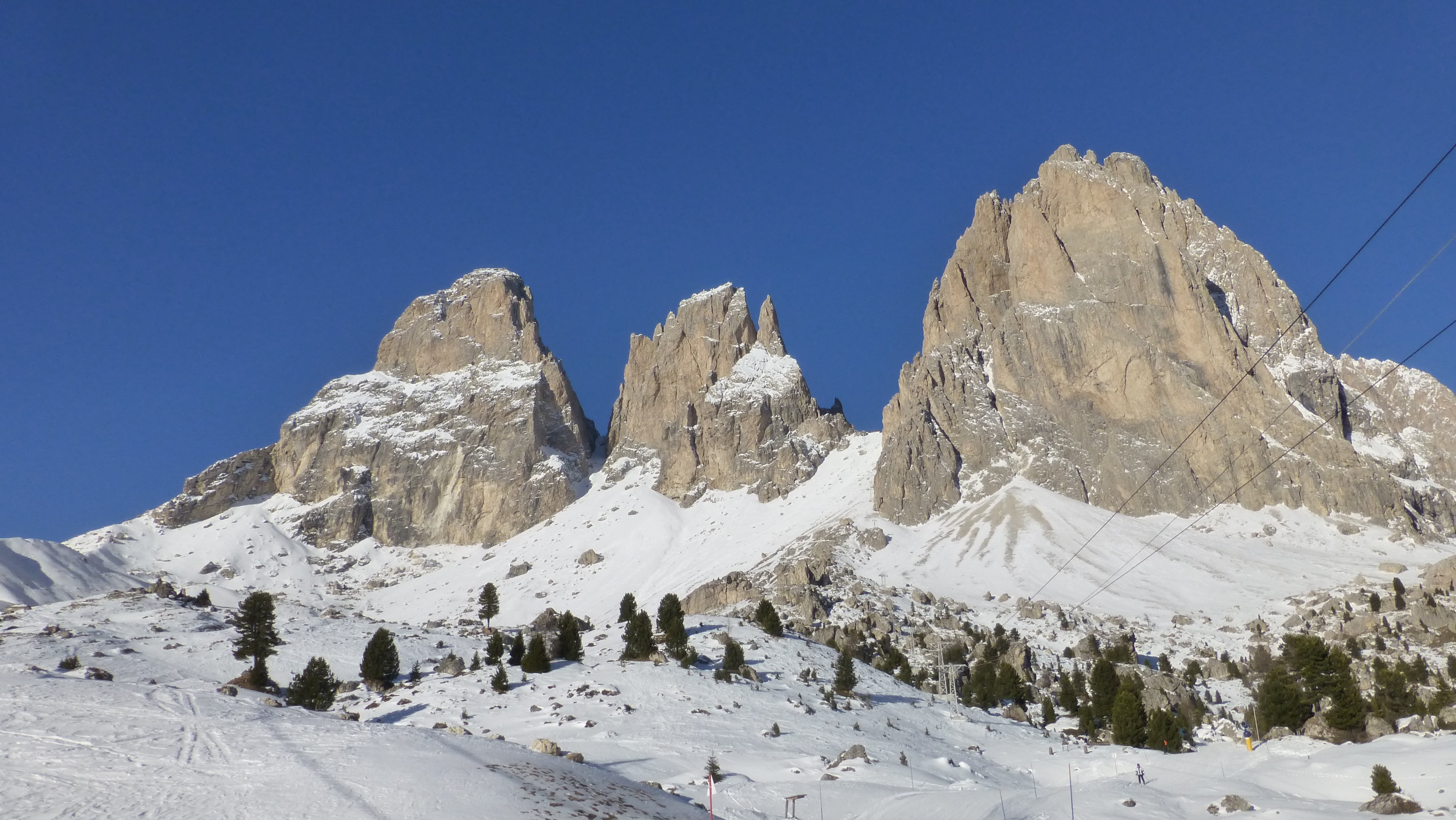italy, mountain Peak, mountains, snowcapped mountain, skiing, european Alps, nature, blue, land, snow, mountain, sassolungo, beauty in nature, scenics - nature, HD Wallpaper