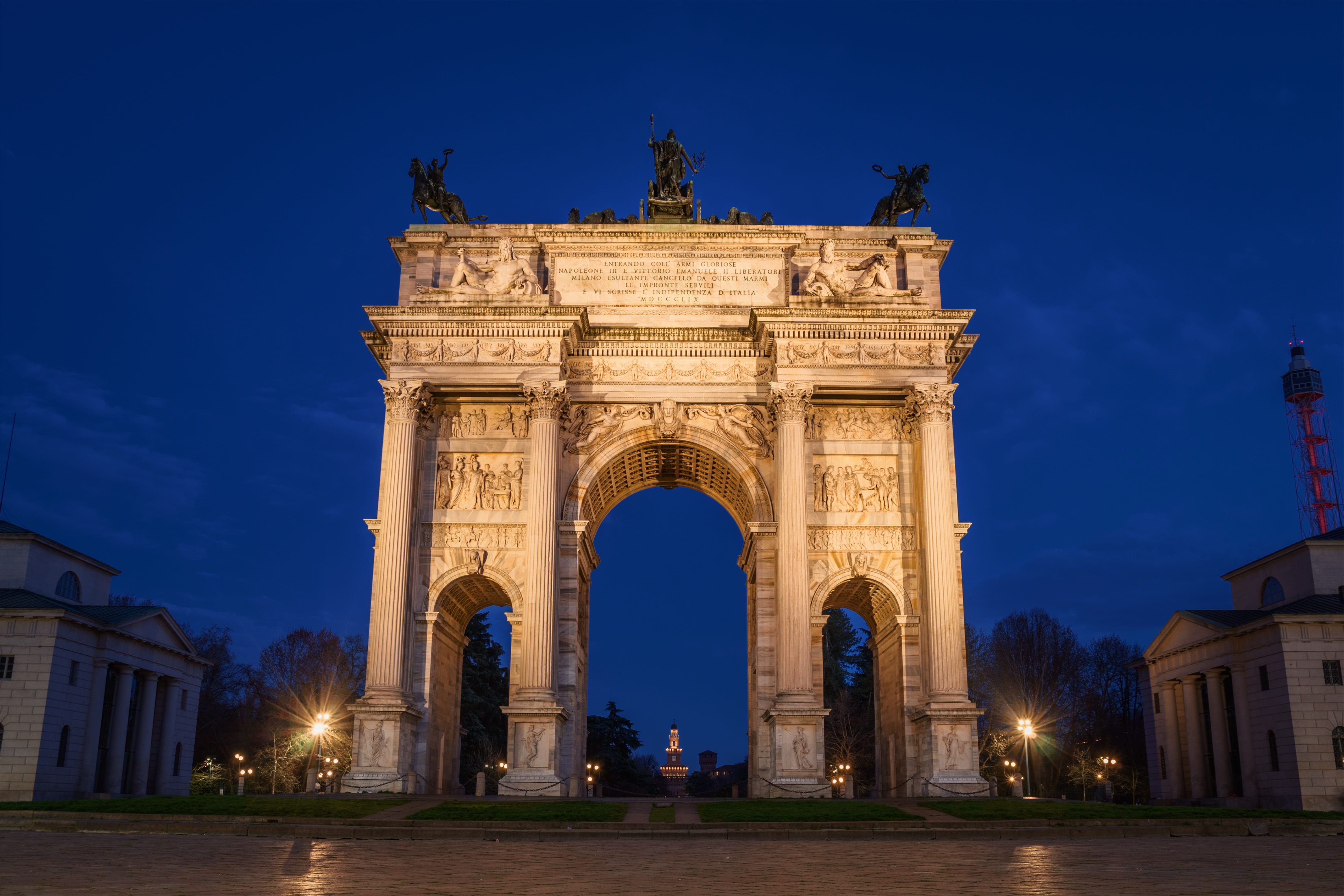 city, city gate, outdoors, attraction, monument, sight, statue, sky, architecture, sculpture, europe, ornate, built structure, corso, travel destinations, HD Wallpaper