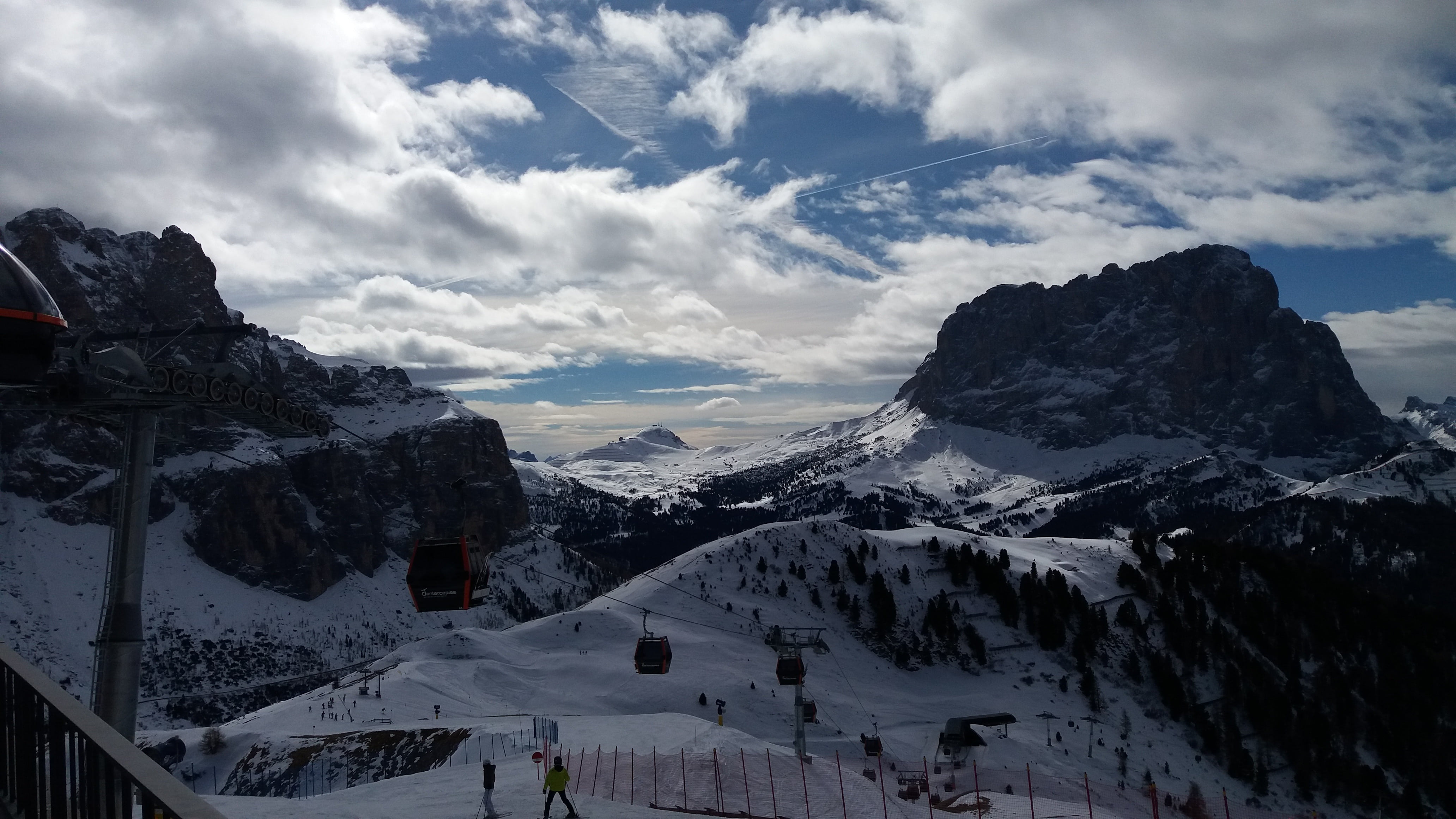 beauty in nature, snowcapped mountain, cold temperature, travel, sky, sella ronda, mountain, formation, landscape, day, winter, white color, italy, outdoors, HD Wallpaper