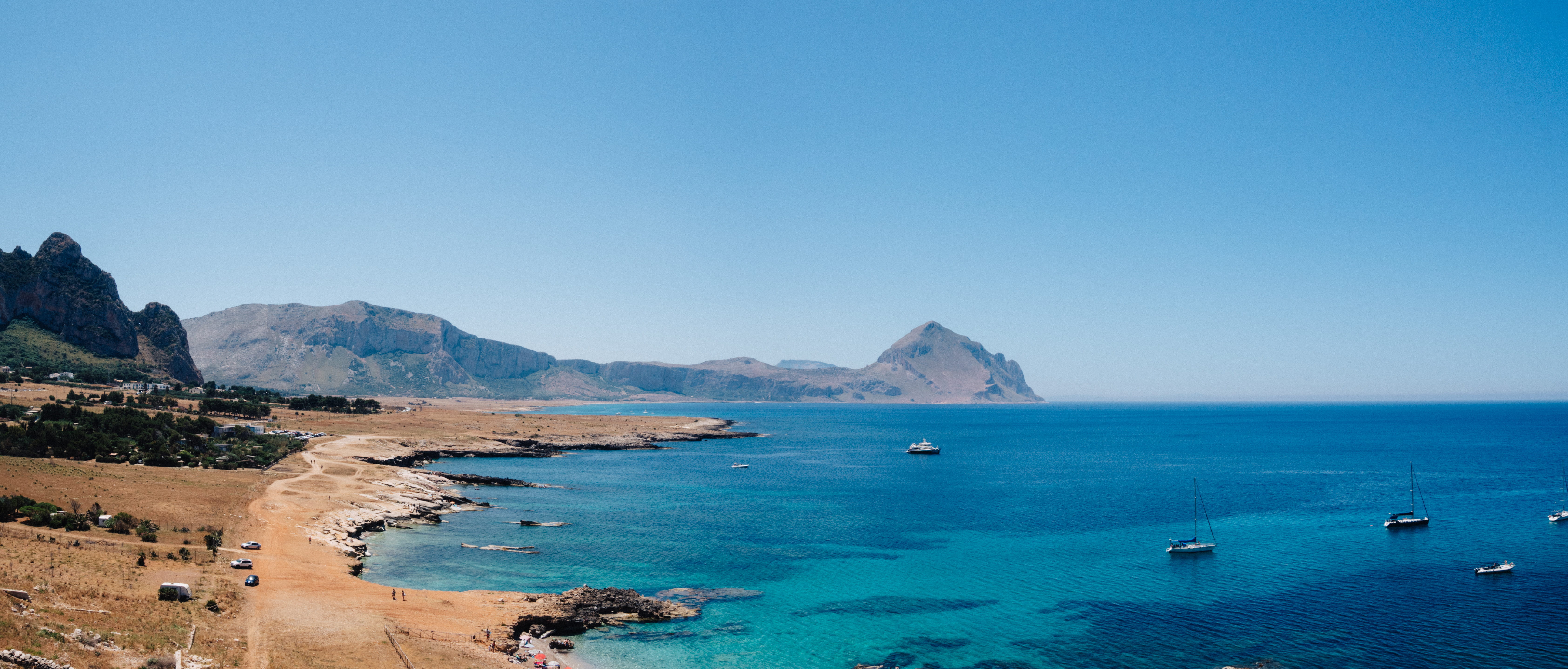 environment, travel destinations, day, beach, travel, clear sky, nautical vessel, coast, no people, blue, turquoise colored, europe, sky, italy, holiday, HD Wallpaper