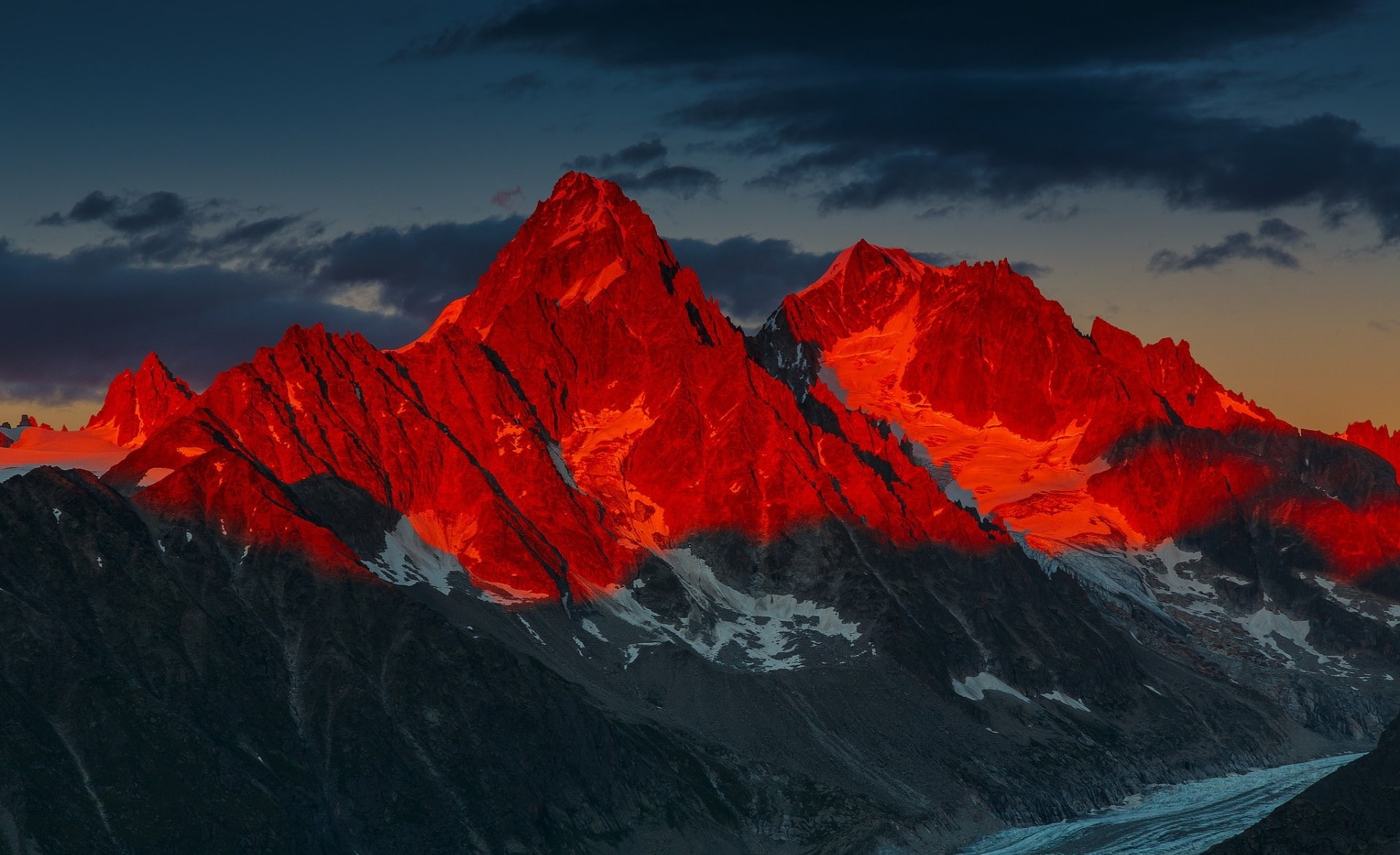 physical geography, mountain peak, Nature, idyllic, alpenglow, rock formation, snowcapped mountain, formation, brown, non-urban scene, argentiere, mountain range, HD Wallpaper