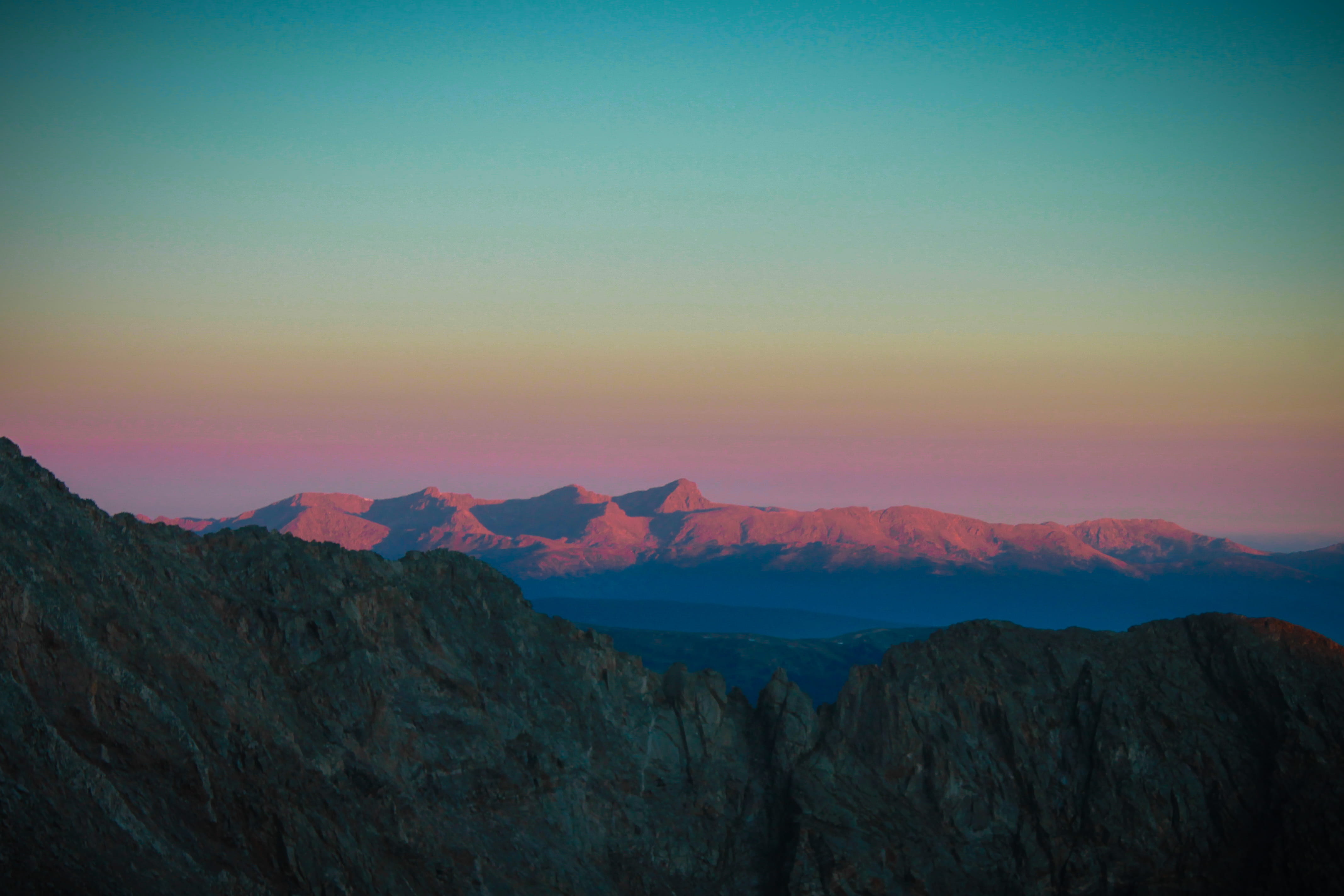 sunrise, united states, no people, backpacking, beauty in nature, travel destinations, sky, mountain, physical geography, peak, alpenglow, clear sky, mountain peak, HD Wallpaper