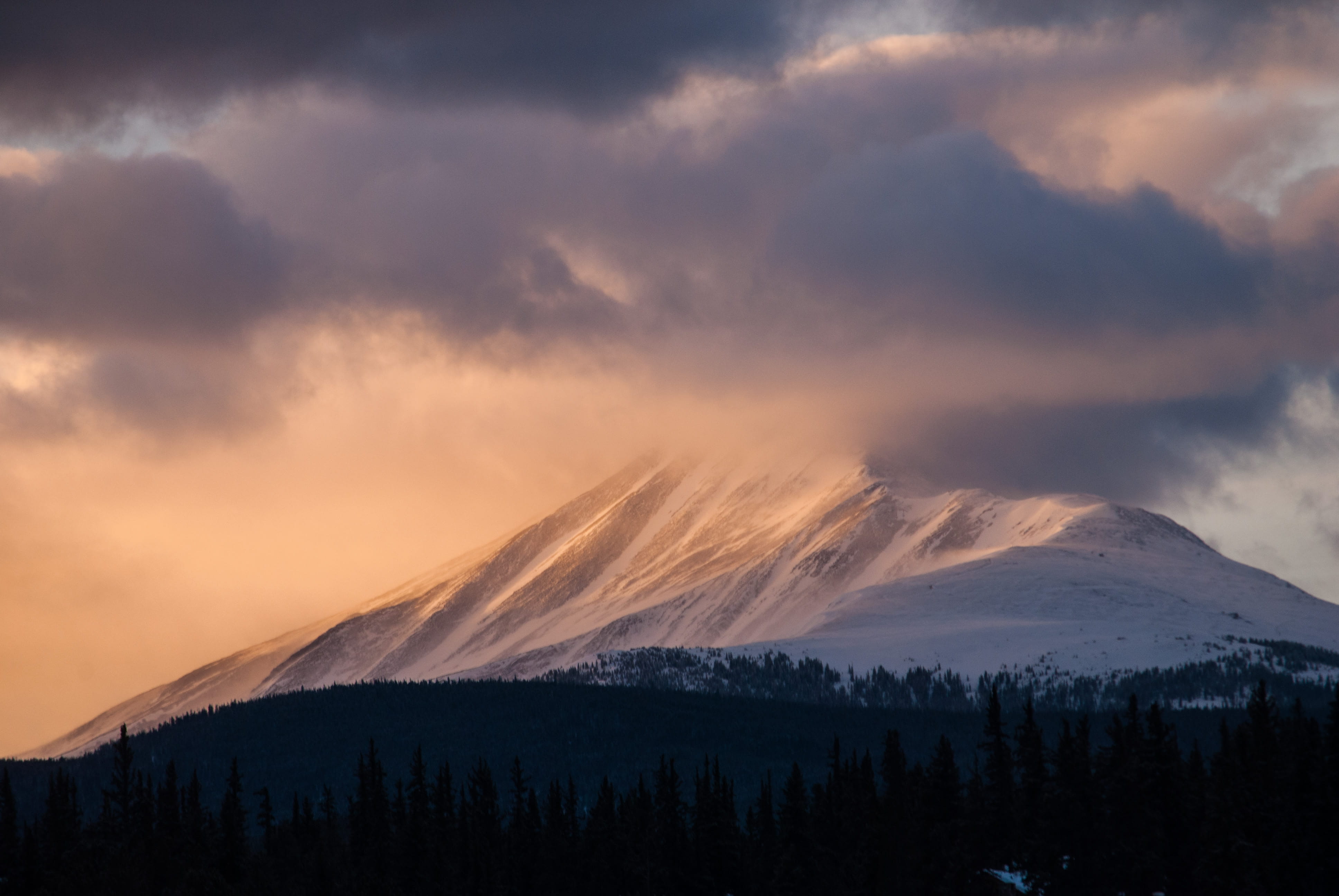 mountain peak, sky, landscape, land, snowcapped mountain, power in nature, sunrise, tranquil scene, mountain range, cold temperature, alpenglow, 4K, winter, HD Wallpaper