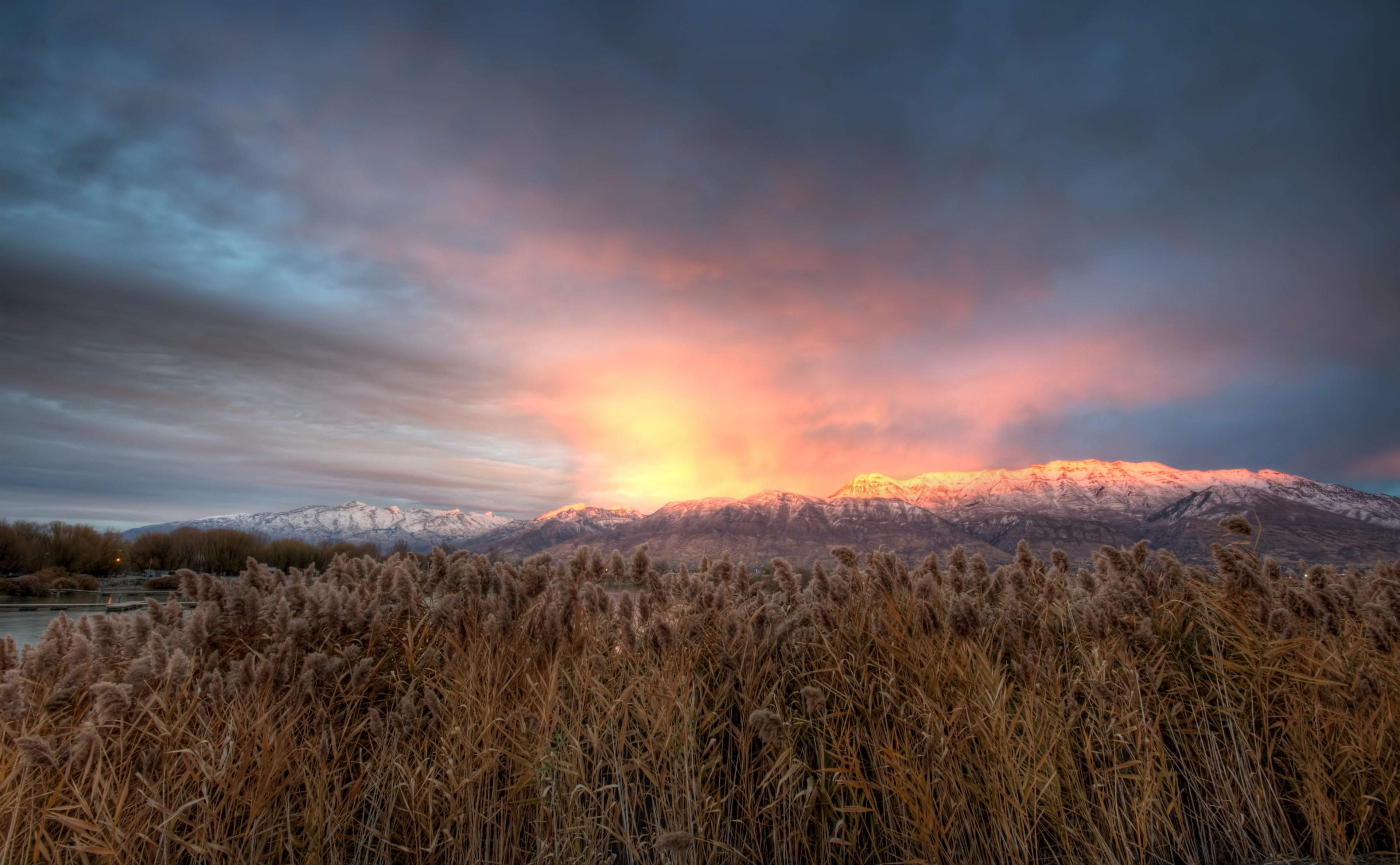 non-urban scene, hdr, plant, mountain, cloud - sky, Alpenglow, Mount, growth, beauty in nature, no people, land, sunset, 4K, United States, outdoors, environment, HD Wallpaper